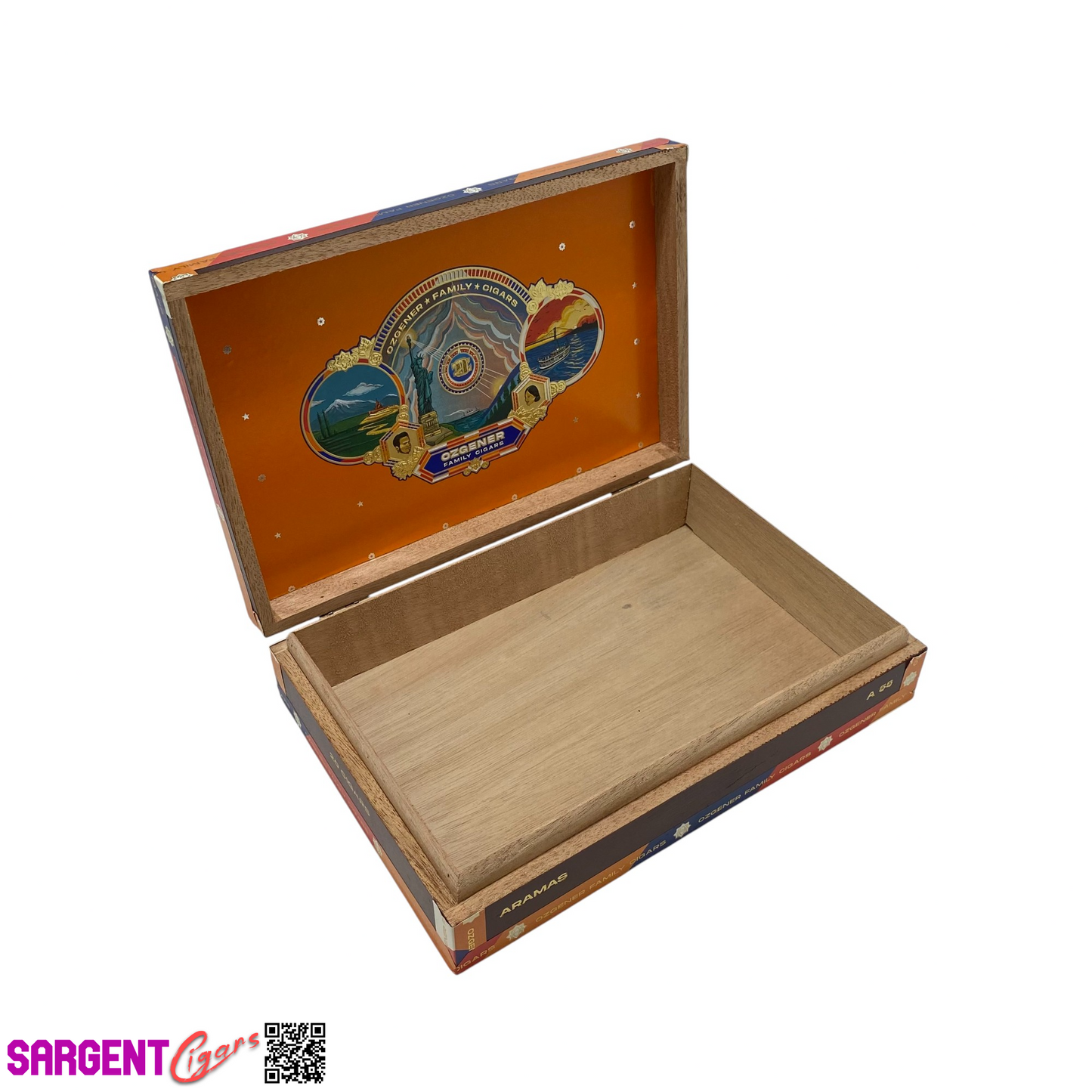 Ozgener A55 Empty Wooden Cigar Box 9.5x6.5x2