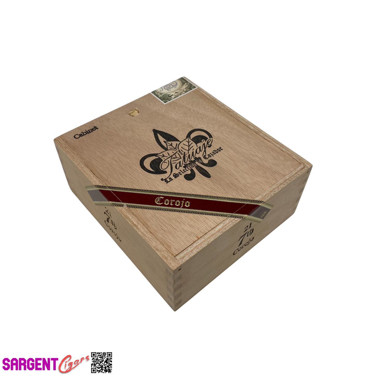 Tatuaje Cabinet 7th Corojo Empty Wooden Cigar Box 5.75x6.5x2.5