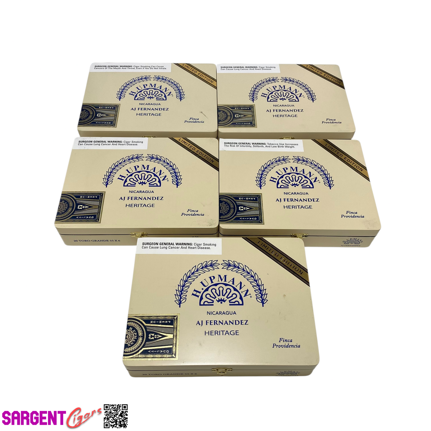 Lot of 5 H Upmann Heritage Toro Grande Empty Wooden Cigar Boxes 9.5x7.25x2 #131