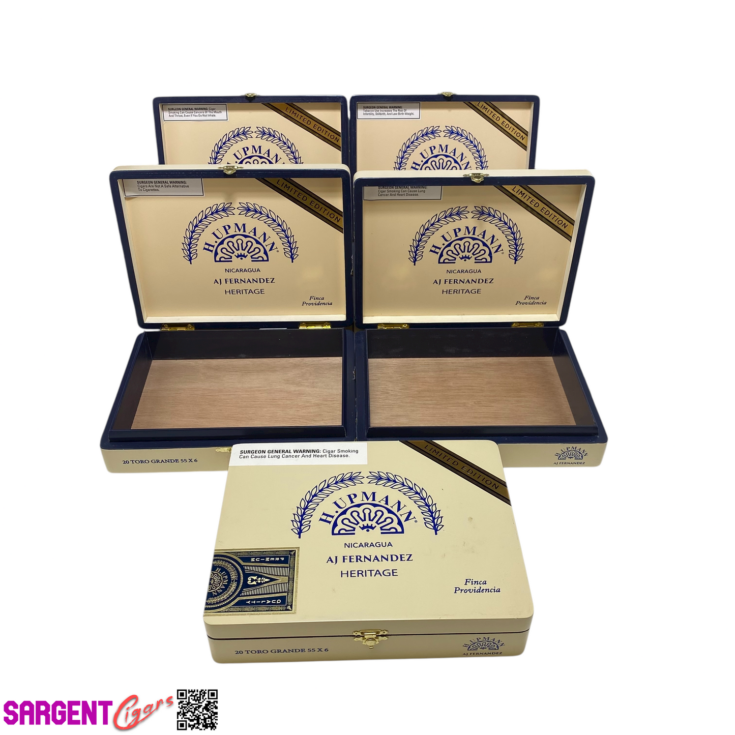 Lot of 5 H Upmann Heritage Toro Grande Empty Wooden Cigar Boxes 9.5x7.25x2 #131