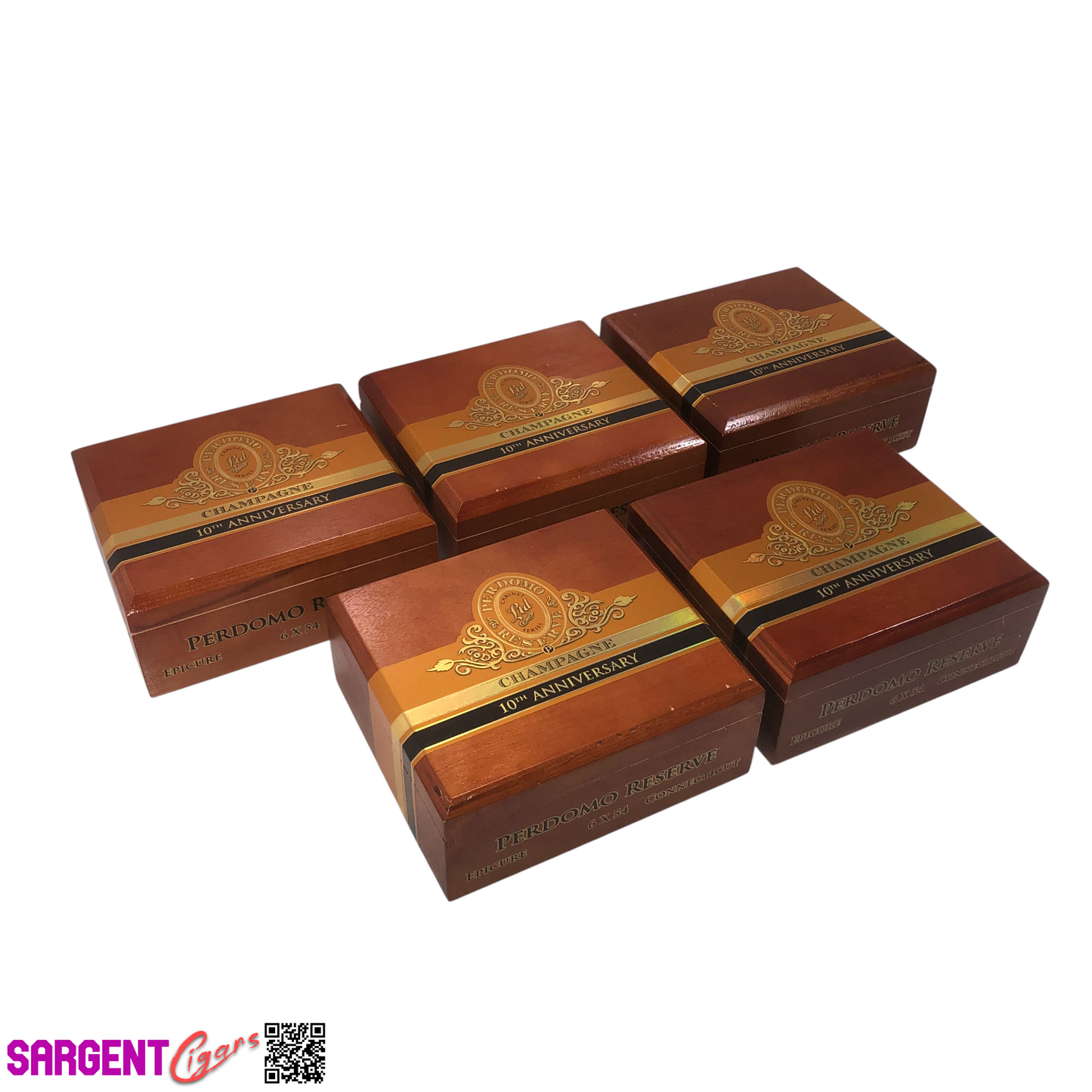 Lot of 5 Perdomo Champagne Epicure Empty Wooden Cigar Boxes 8x7.5x3.25 #145