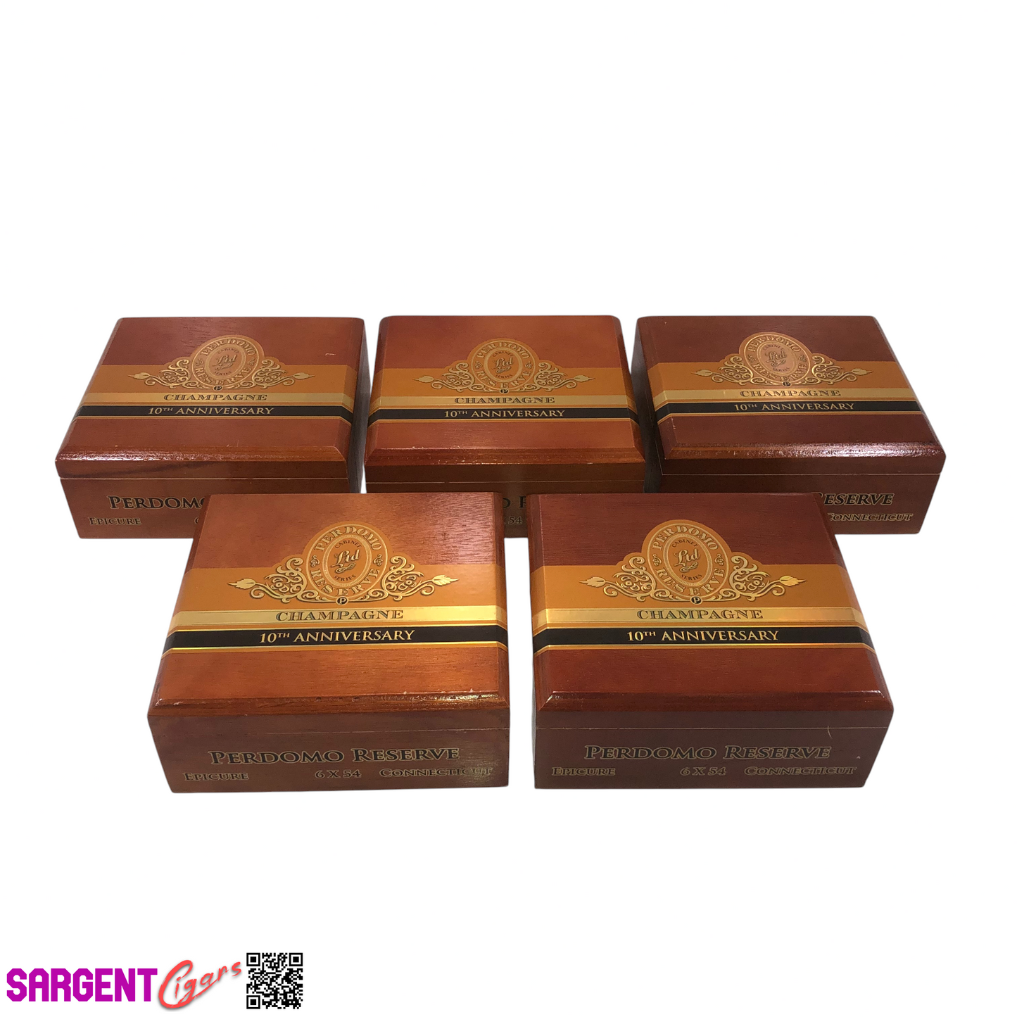 Lot of 5 Perdomo Champagne Epicure Empty Wooden Cigar Boxes 8x7.5x3.25 #145