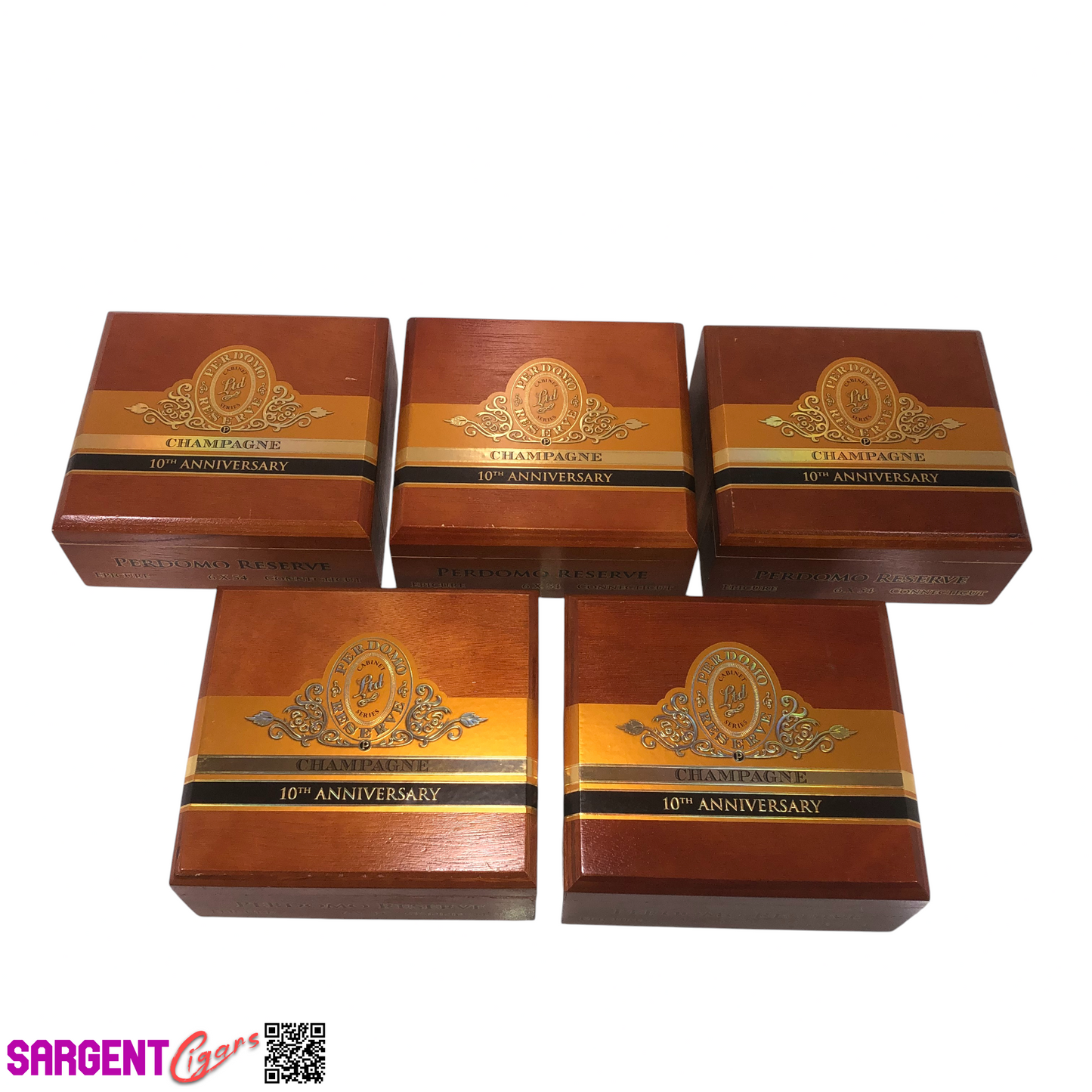 Lot of 5 Perdomo Champagne Epicure Empty Wooden Cigar Boxes 8x7.5x3.25 #145