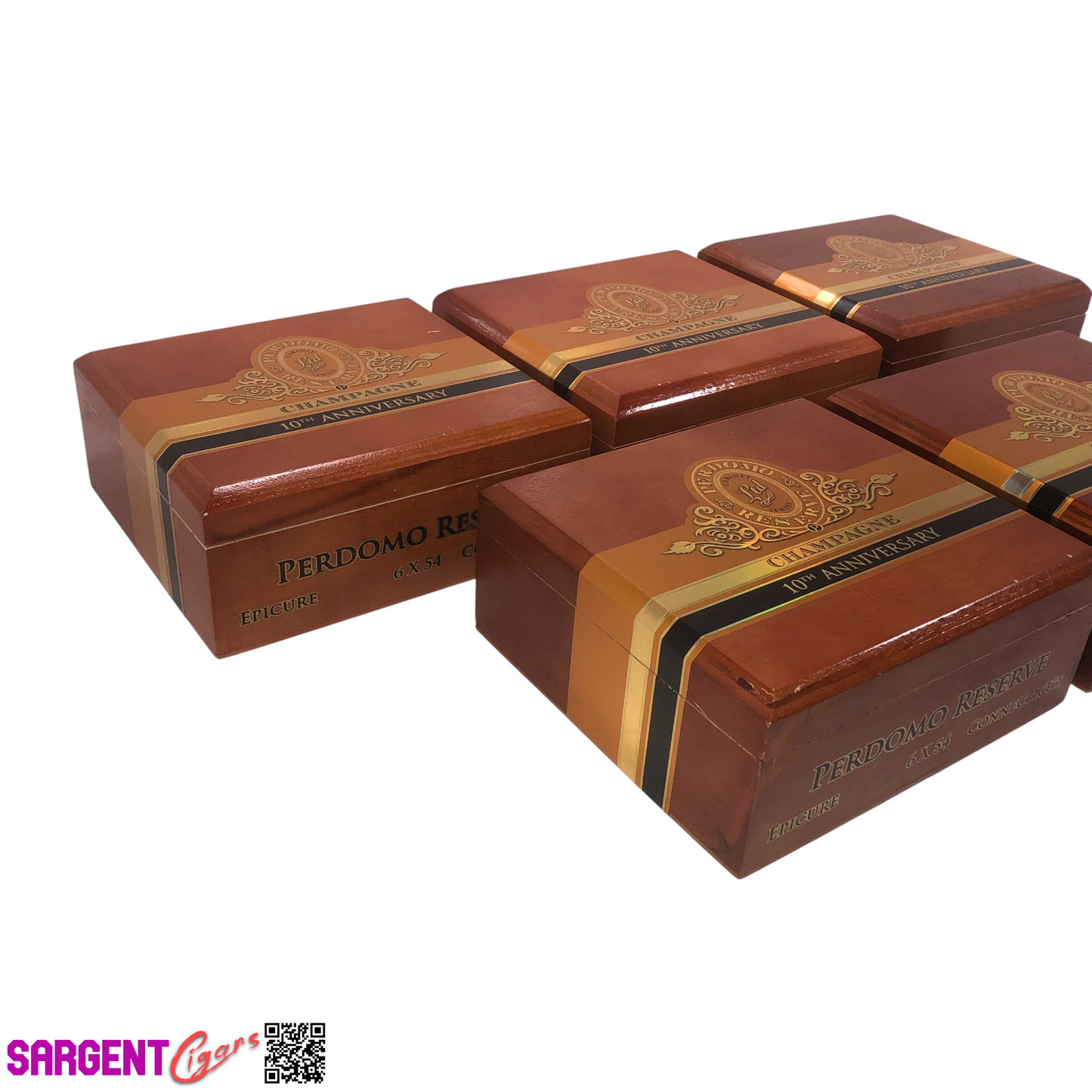 Lot of 5 Perdomo Champagne Epicure Empty Wooden Cigar Boxes 8x7.5x3.25 #145