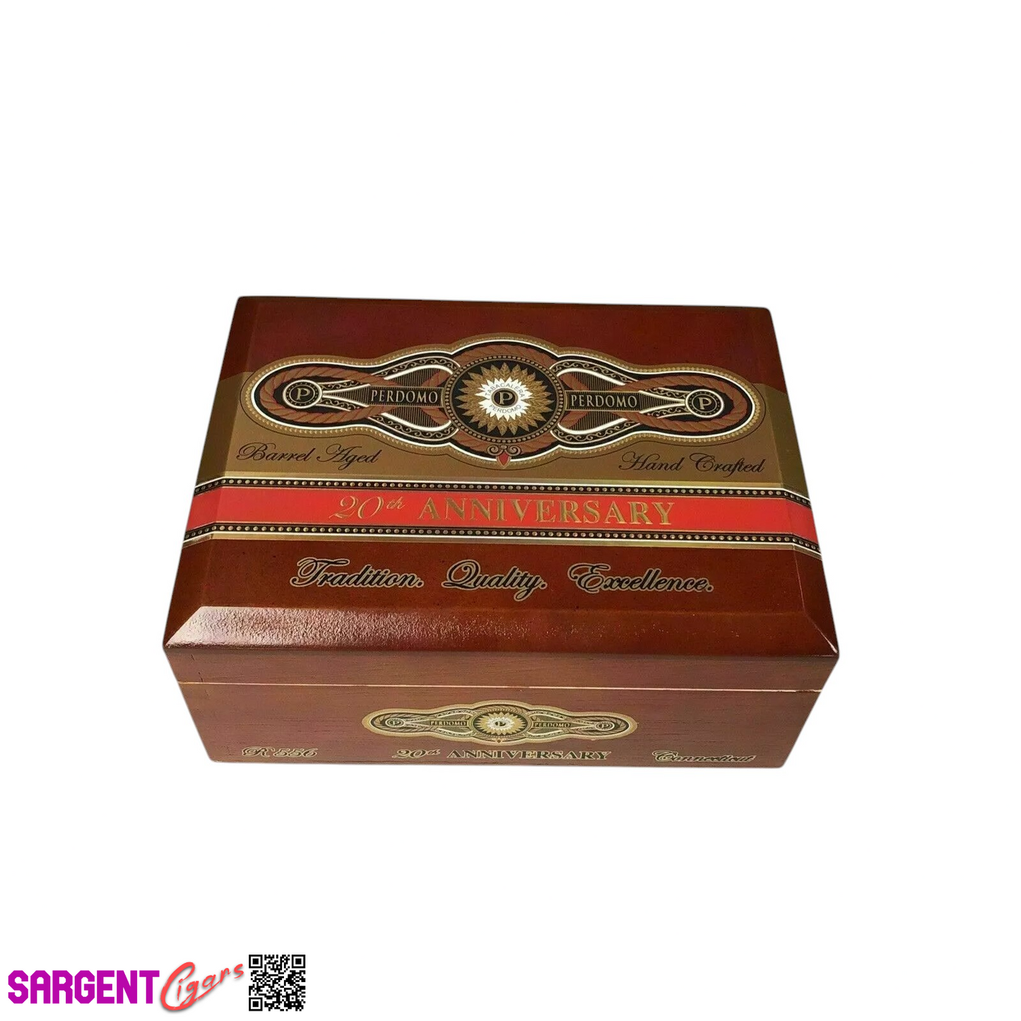 Perdomo 20th Anniversary Connecticut Robusto Empty Wooden Cigar Box 8x6x3.5