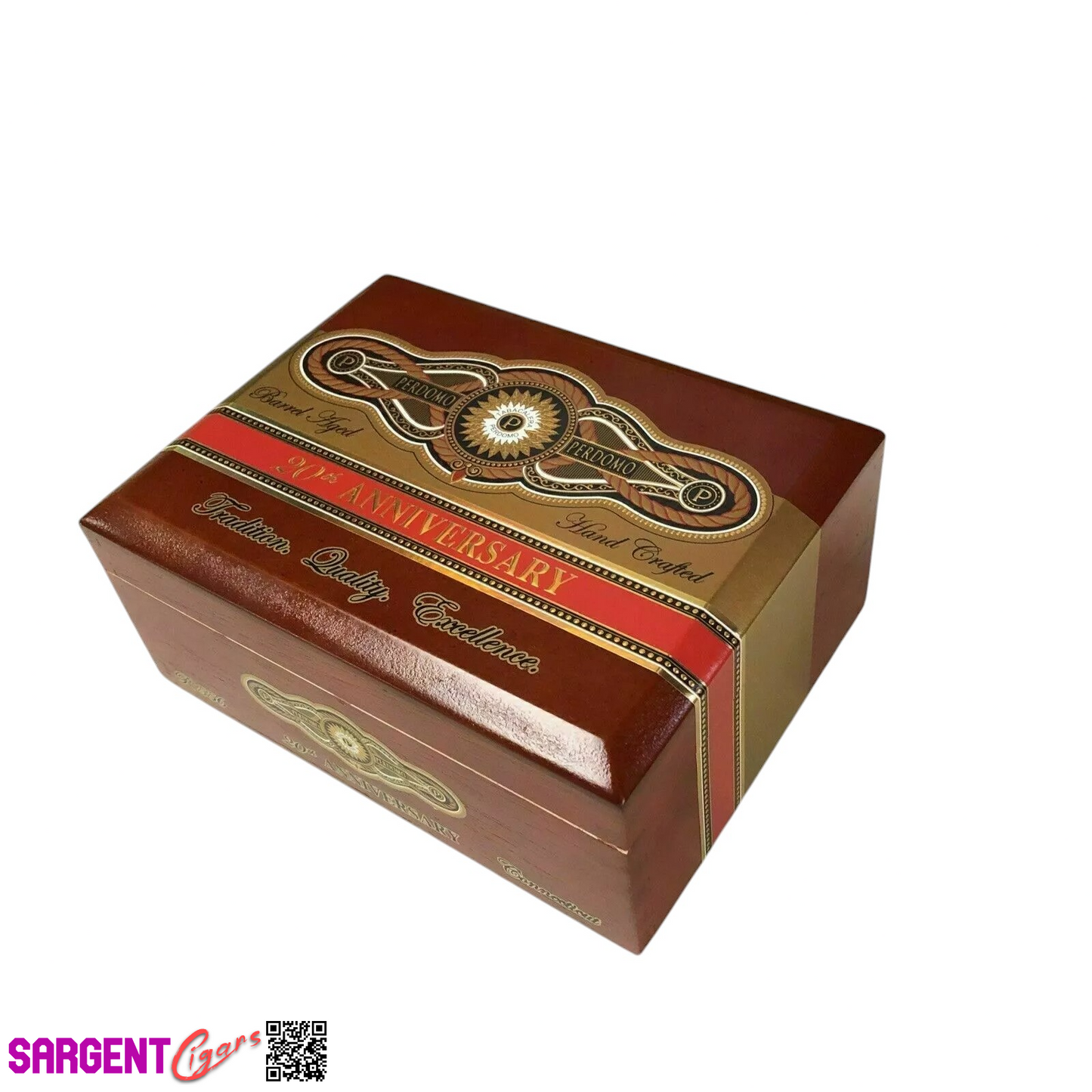 Perdomo 20th Anniversary Connecticut Robusto Empty Wooden Cigar Box 8x6x3.5
