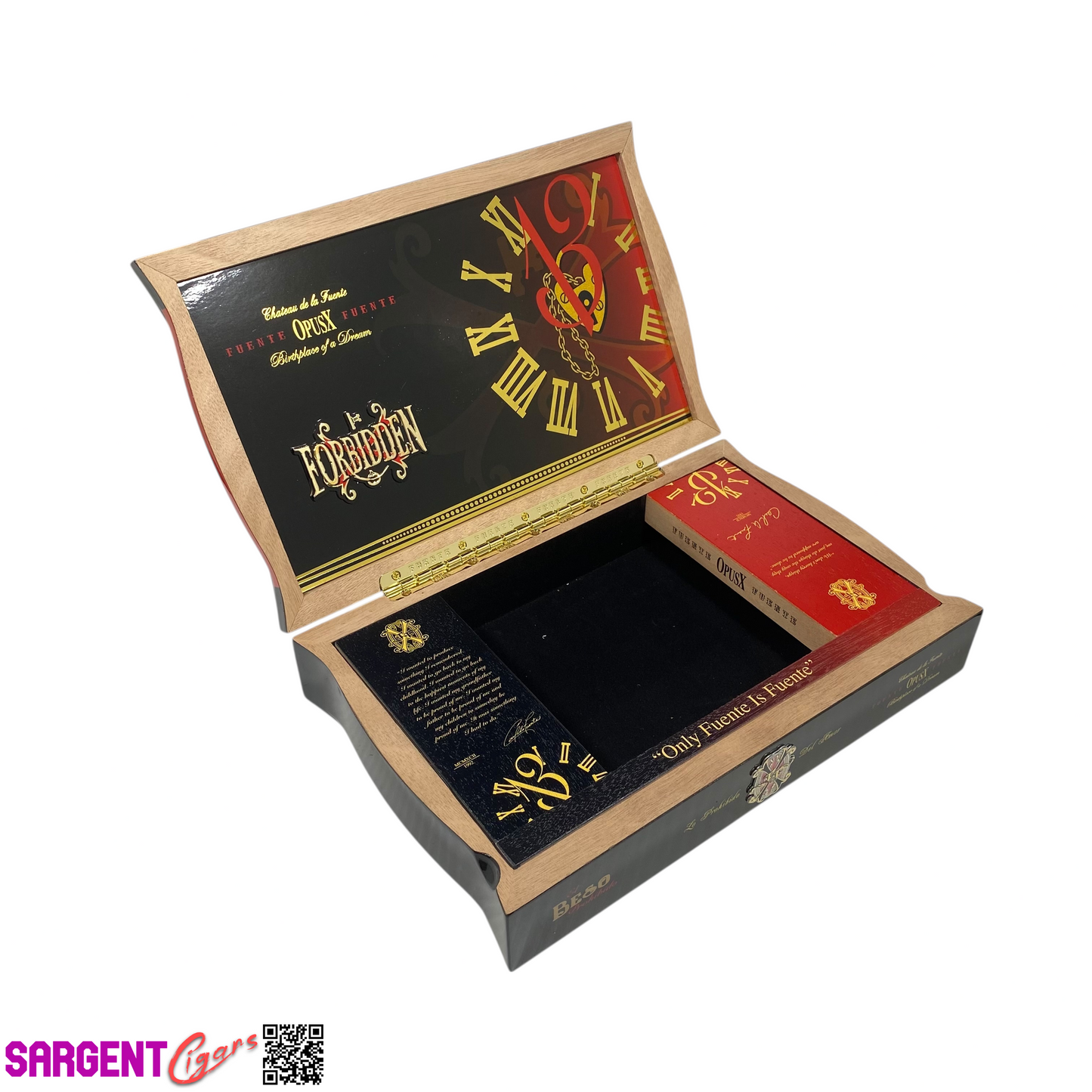 Arturo Fuente Opus X Forbidden Beso Empty Wooden Cigar Box 12x7.75x2.5