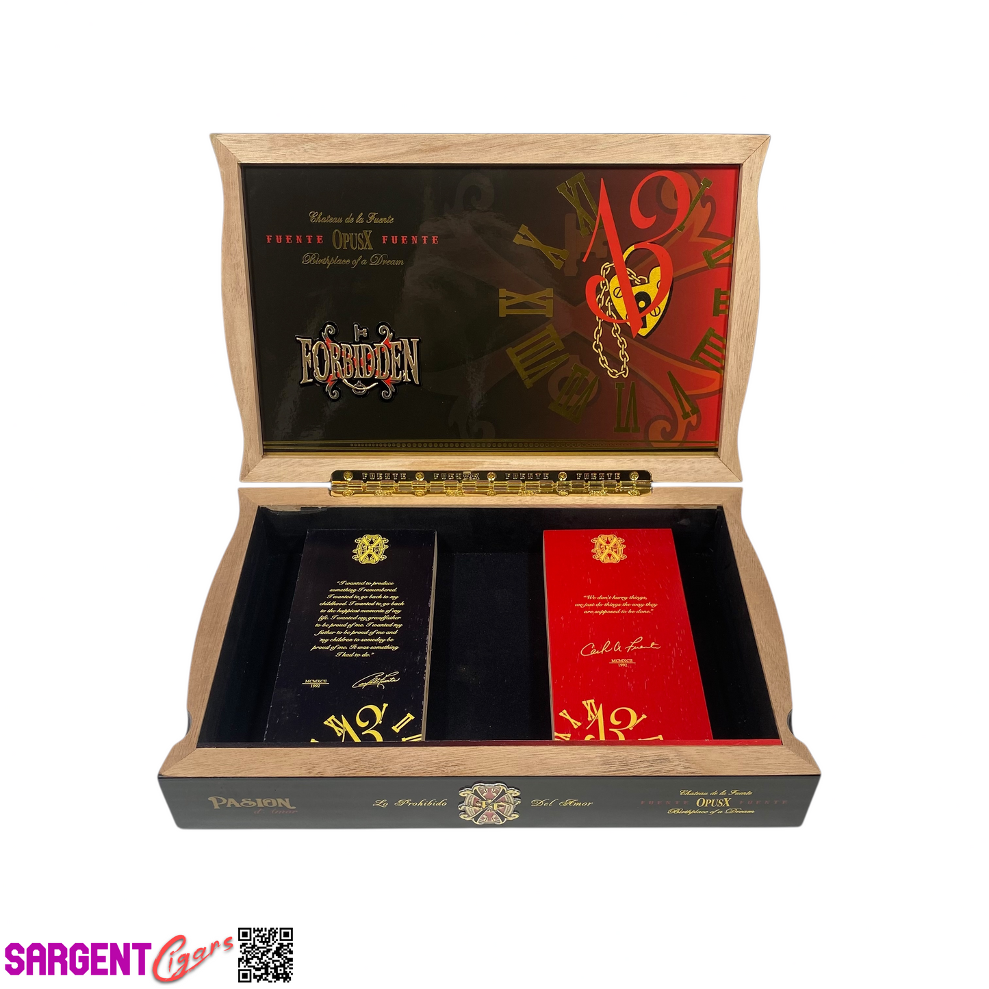 Arturo Fuente Opus X Forbidden Pasion Empty Wooden Cigar Box 12x7.75x2.5