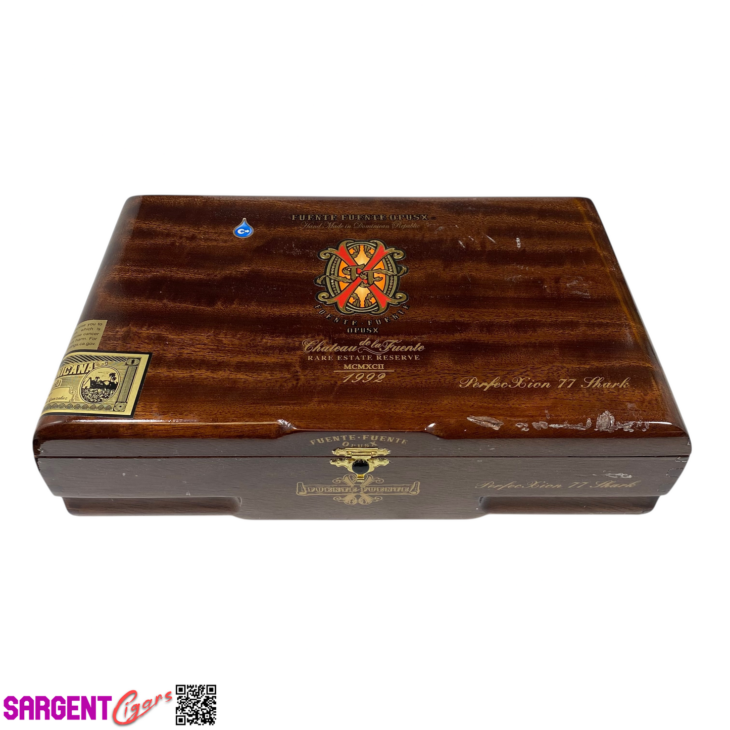 Arturo Fuente Opus X Perfection 77 Shark Empty Wooden Cigar Box 11.75x6.75x3