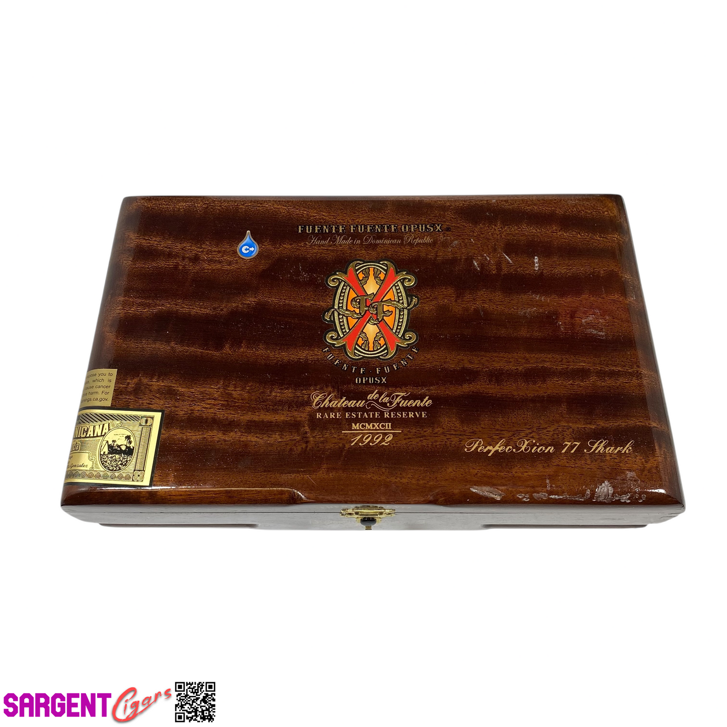 Arturo Fuente Opus X Perfection 77 Shark Empty Wooden Cigar Box 11.75x6.75x3