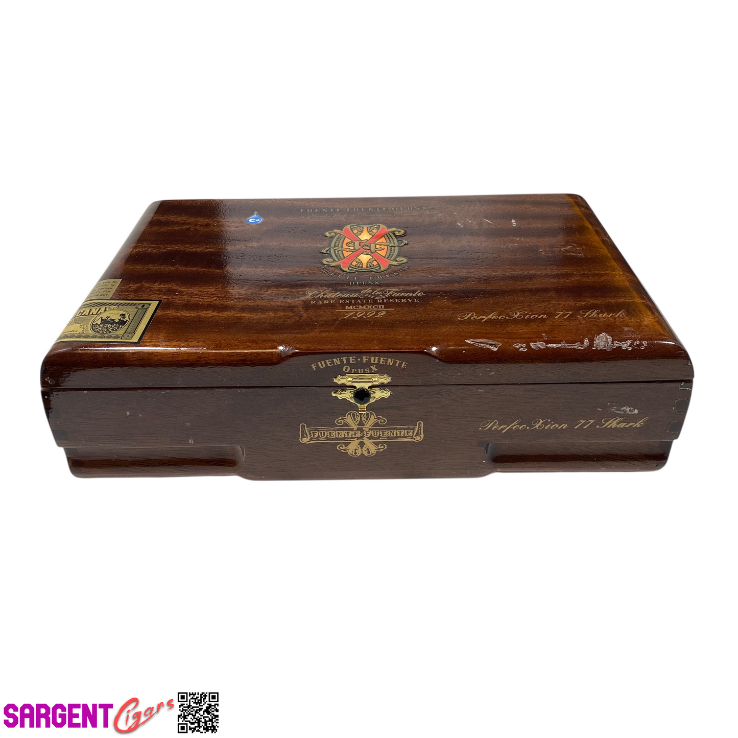 Arturo Fuente Opus X Perfection 77 Shark Empty Wooden Cigar Box 11.75x6.75x3