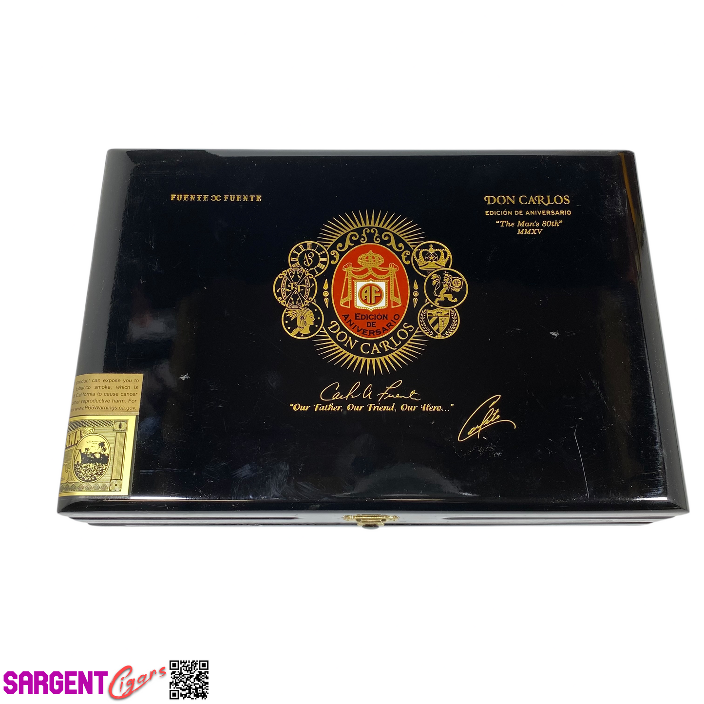 Arturo Fuente Don Carlos 80th Empty Wooden Cigar Box 11x7.25x2.25 (1)