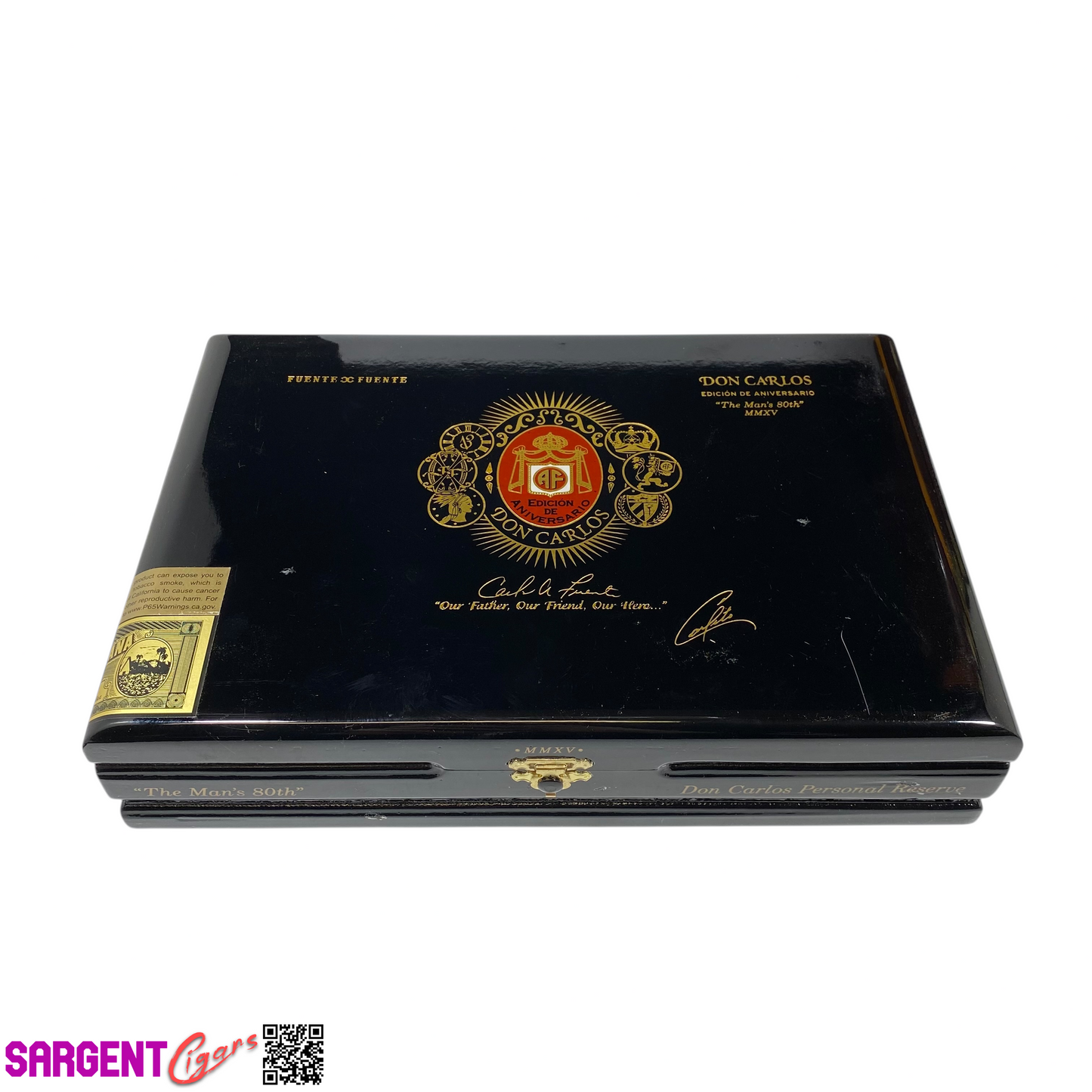 Arturo Fuente Don Carlos 80th Empty Wooden Cigar Box 11x7.25x2.25 (1)