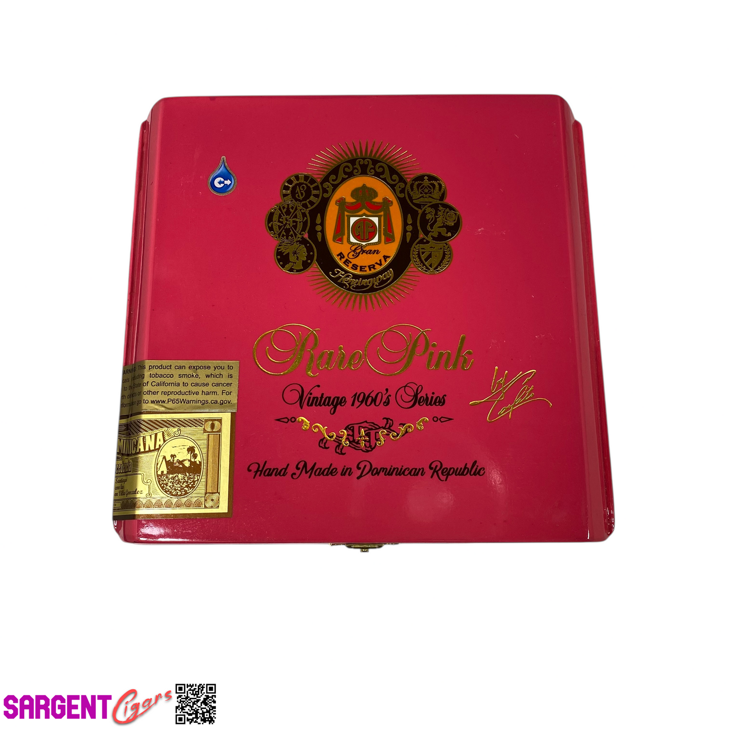 Arturo Fuente Opus X Rare Pink Signature Empty Wooden Cigar Box 7.25x7x2.75