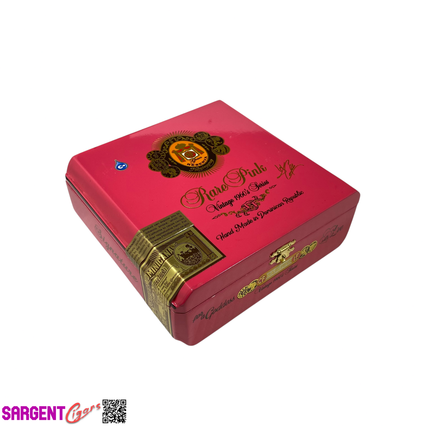 Arturo Fuente Opus X Rare Pink Signature Empty Wooden Cigar Box 7.25x7x2.75
