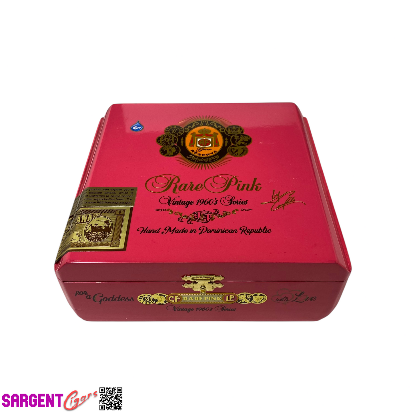 Arturo Fuente Opus X Rare Pink Signature Empty Wooden Cigar Box 7.25x7x2.75