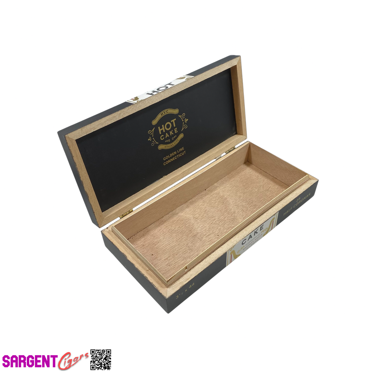 HVC Hot Cake Half Corona Empty Wooden Cigar Box 10x4.75x2