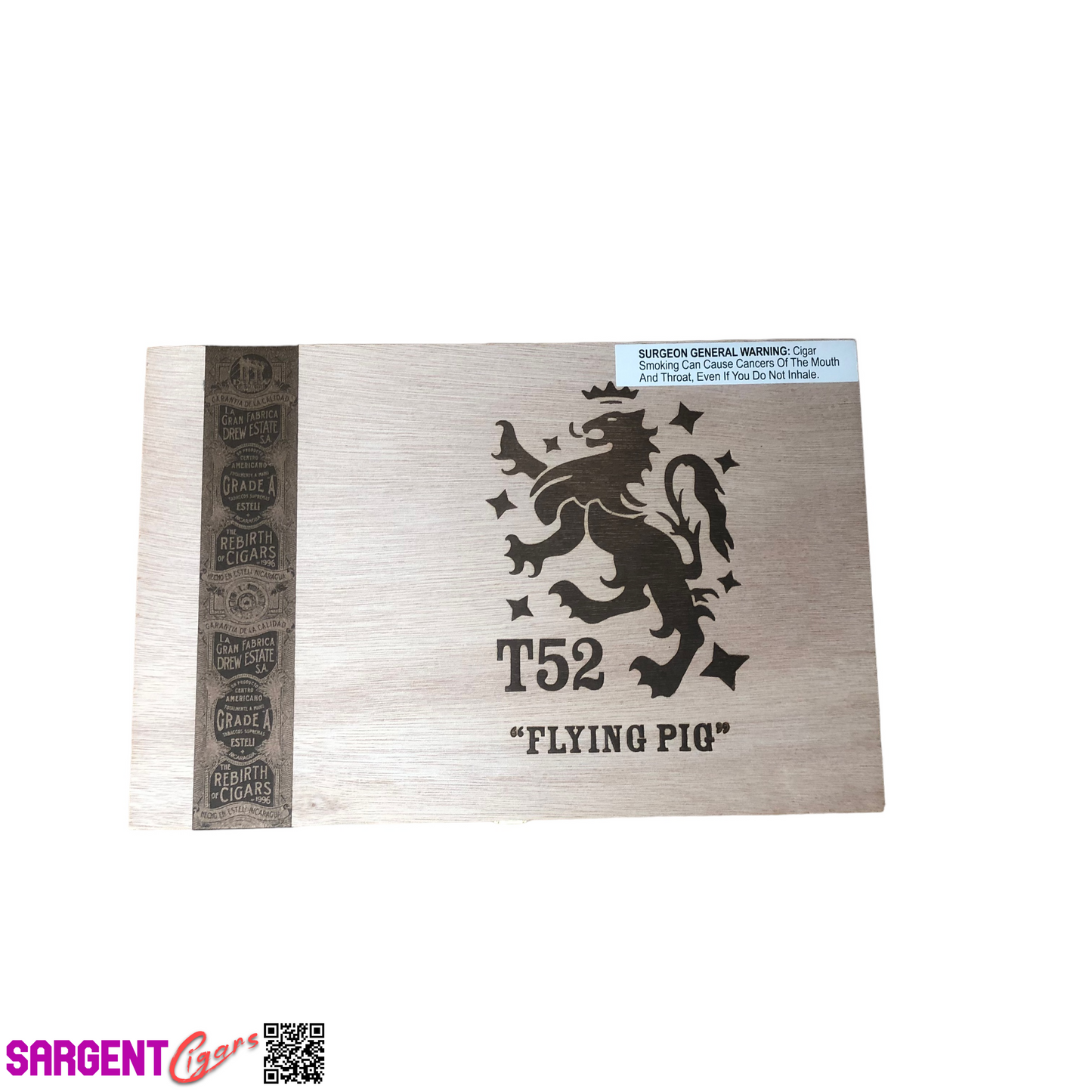 Liga Privada Flying Pig T52 Empty Wooden Cigar Box 10x6.5x1