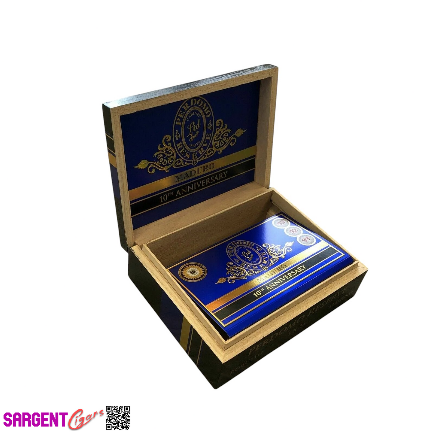 Perdomo 10th Anniversary Maduro Robusto Empty Wooden Cigar Box 8x6x3.5