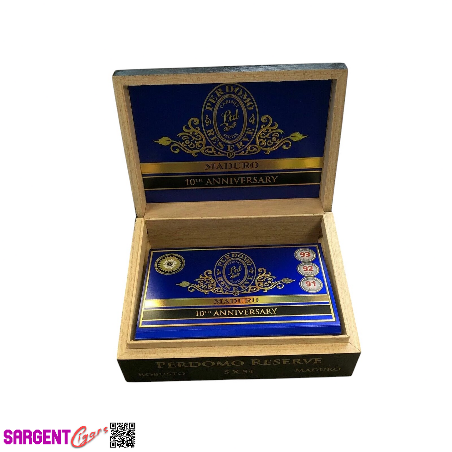Perdomo 10th Anniversary Maduro Robusto Empty Wooden Cigar Box 8x6x3.5