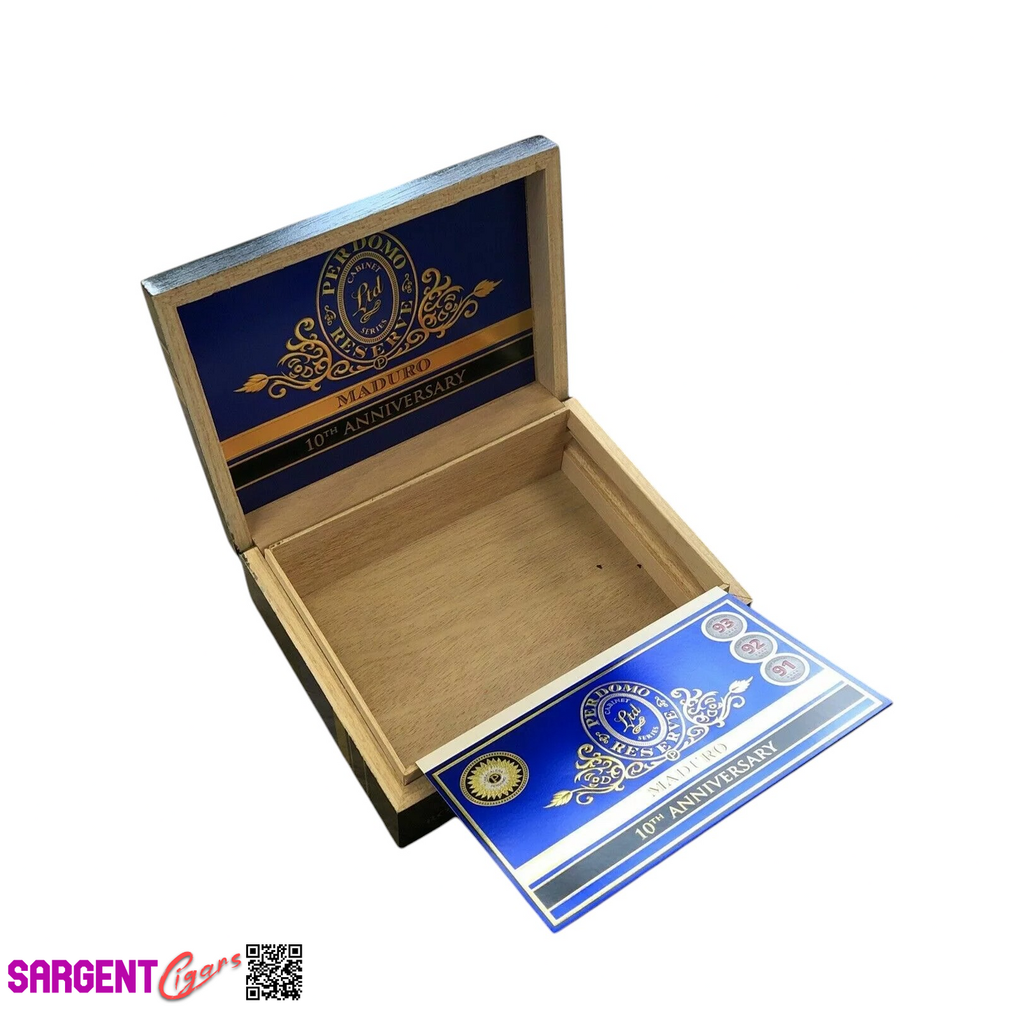 Perdomo 10th Anniversary Maduro Robusto Empty Wooden Cigar Box 8x6x3.5