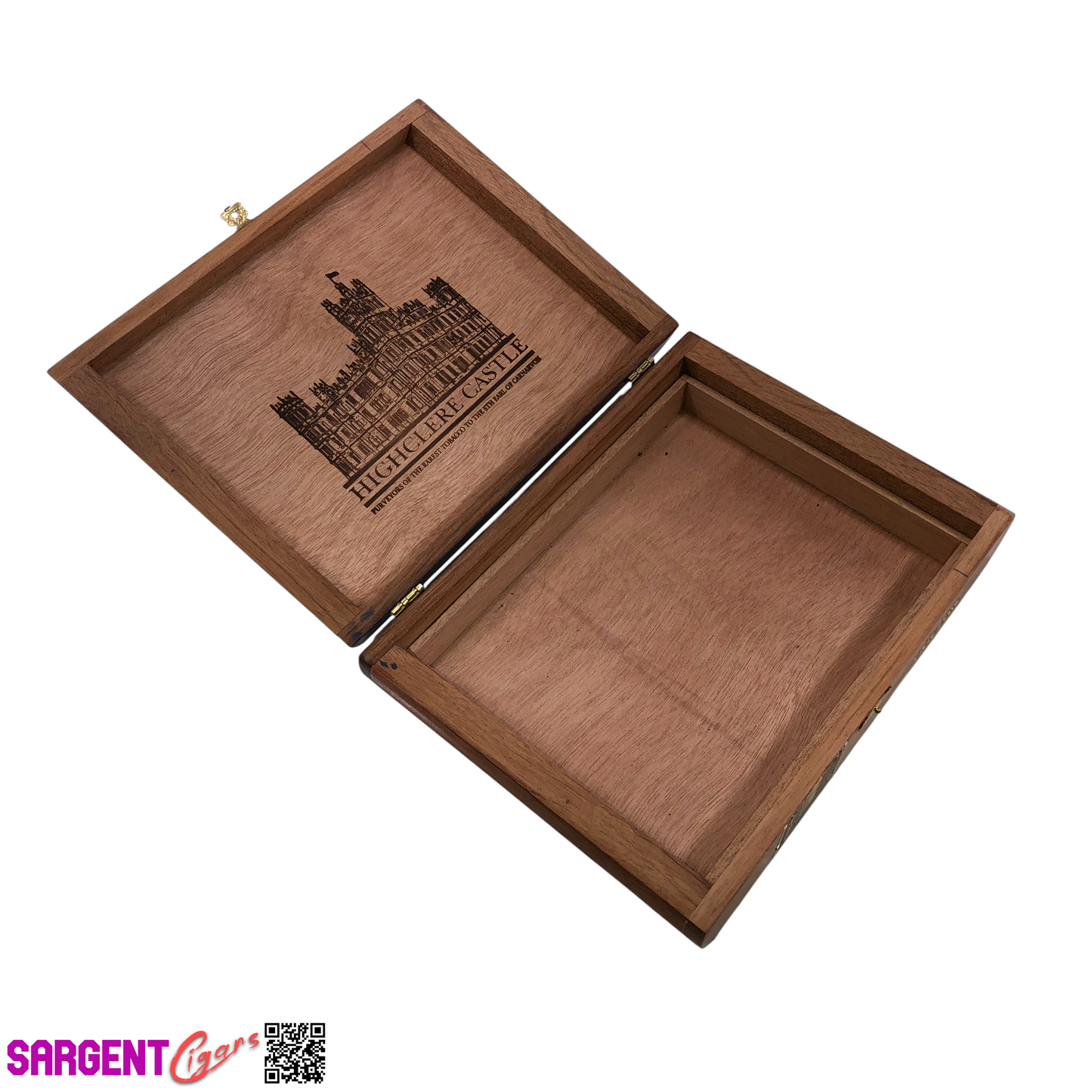 Highclere Castle Toro Empty Wooden Cigar Box 9.75x7.25x2.25