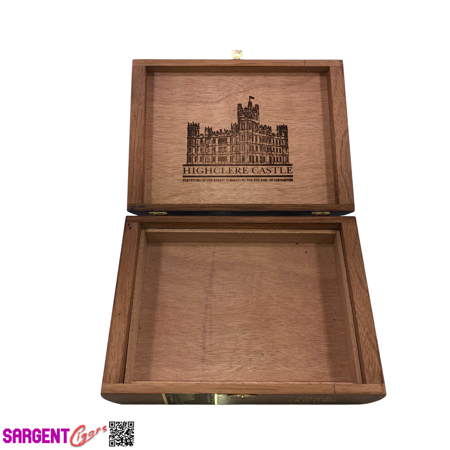 Highclere Castle Toro Empty Wooden Cigar Box 9.75x7.25x2.25