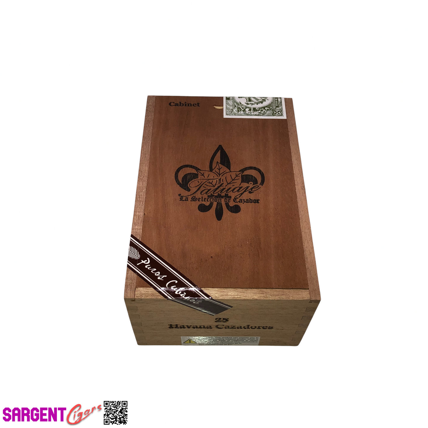 Tatuaje Cazadores Empty Wooden Cigar Box 4.75x7.25x3.25