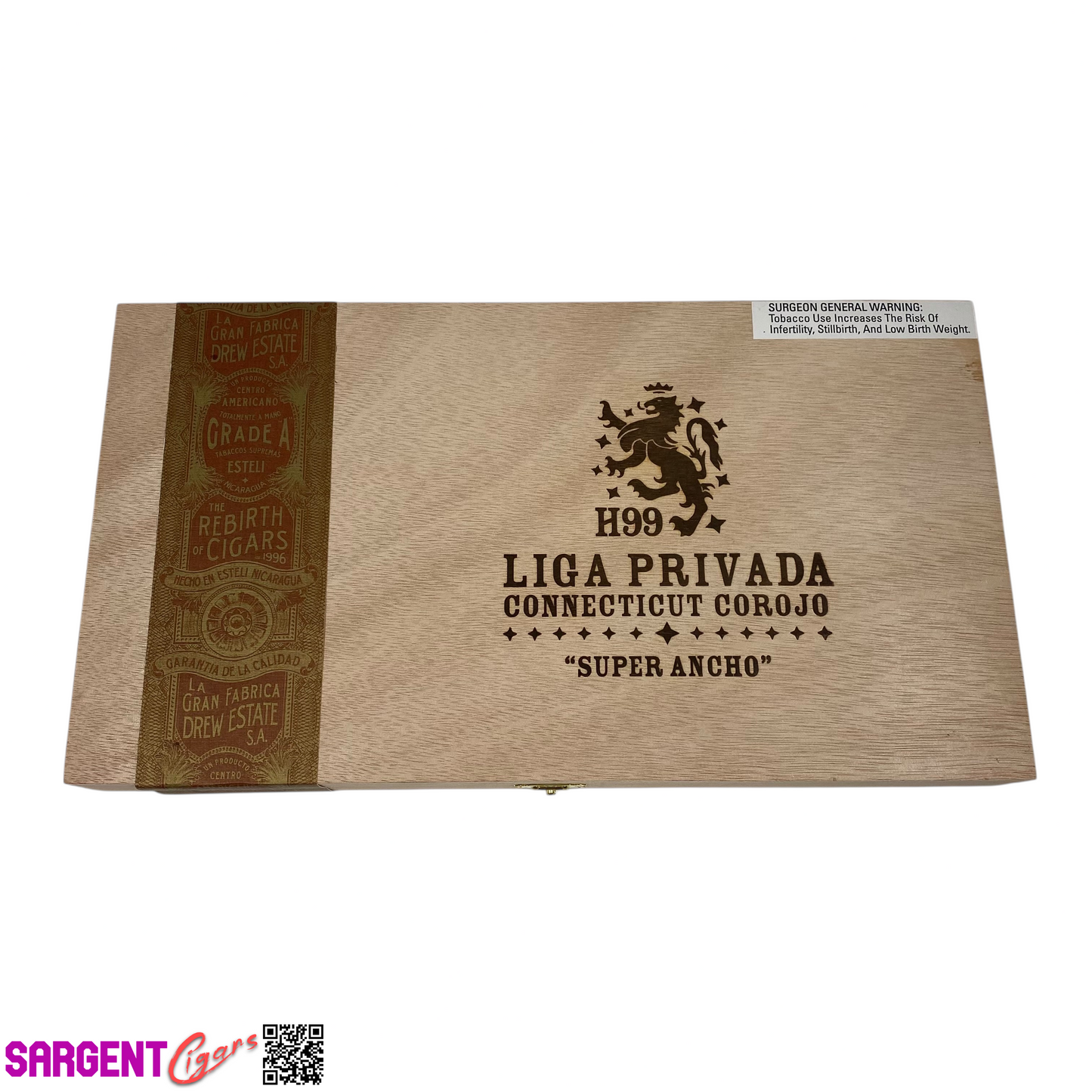Liga Privada H99 Super Ancho Empty Wooden Cigar Box 13x7.25x1.5