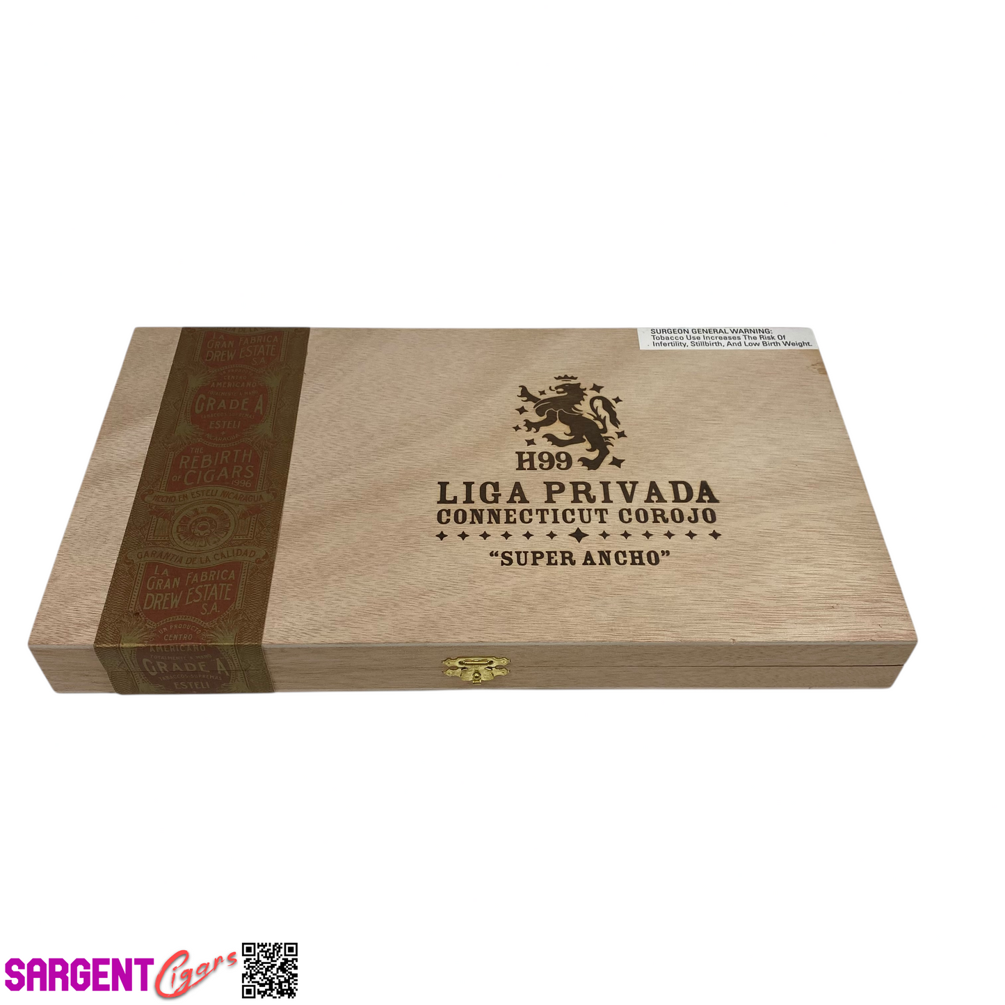 Liga Privada H99 Super Ancho Empty Wooden Cigar Box 13x7.25x1.5