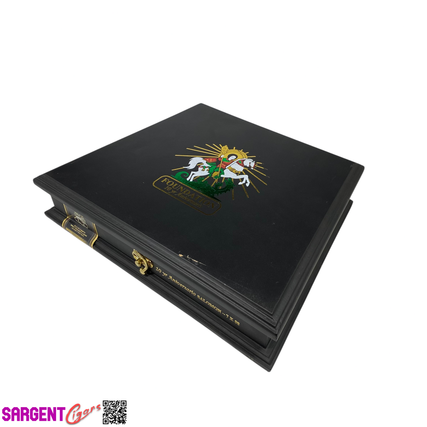 Foundation 10th Anniversary Salomon Empty Wooden Cigar Box 12.5x9.5x2.5 (1)