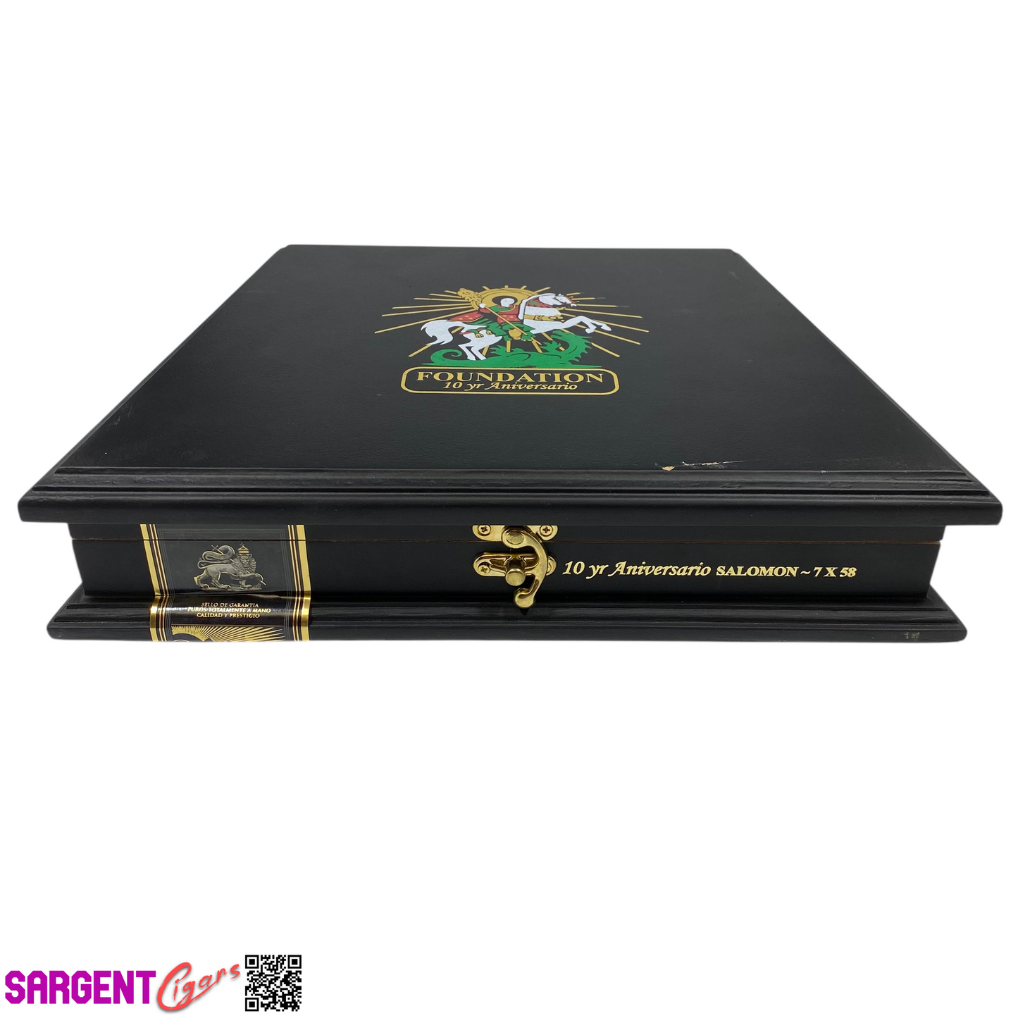 Foundation 10th Anniversary Salomon Empty Wooden Cigar Box 12.5x9.5x2.5 (1)