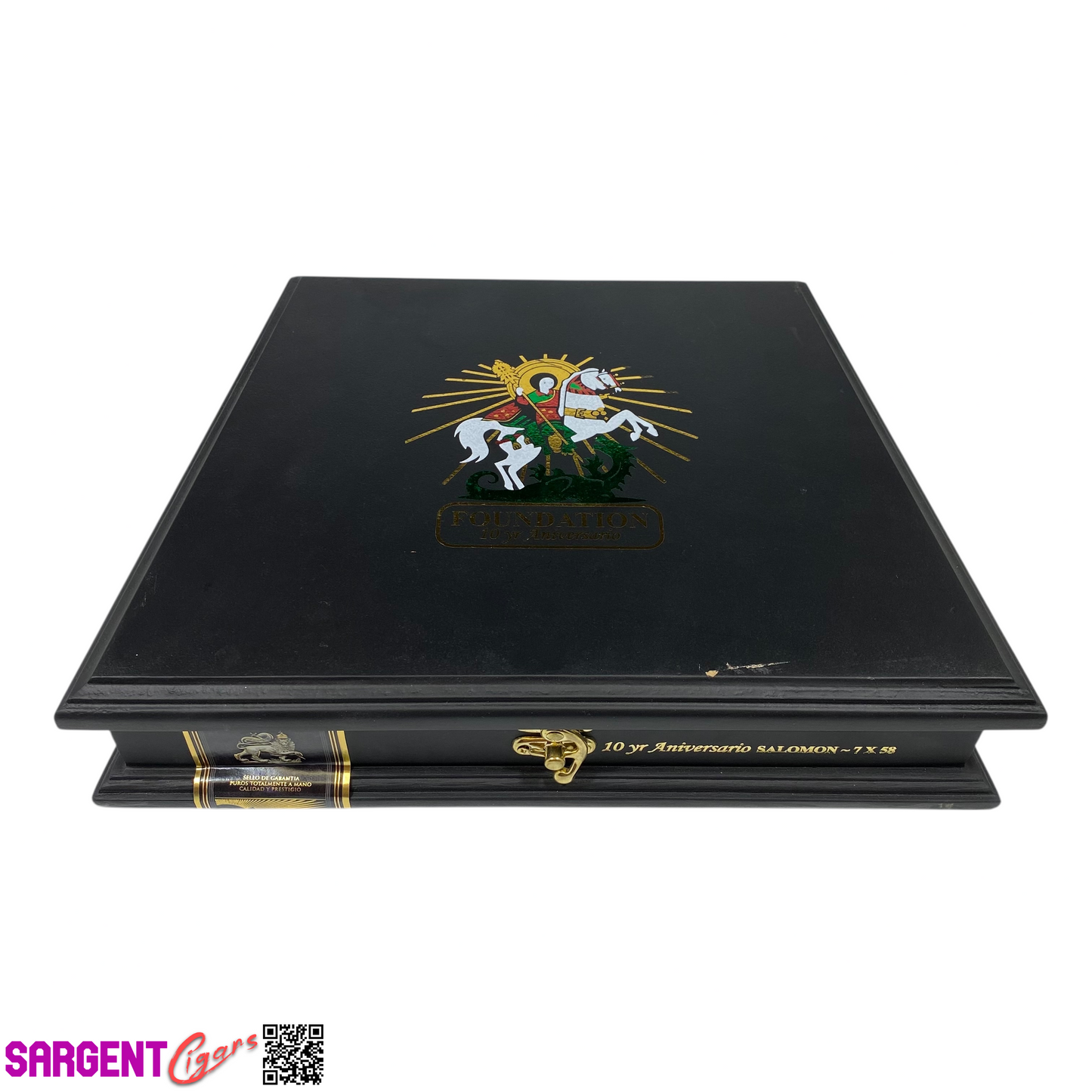 Foundation 10th Anniversary Salomon Empty Wooden Cigar Box 12.5x9.5x2.5 (1)