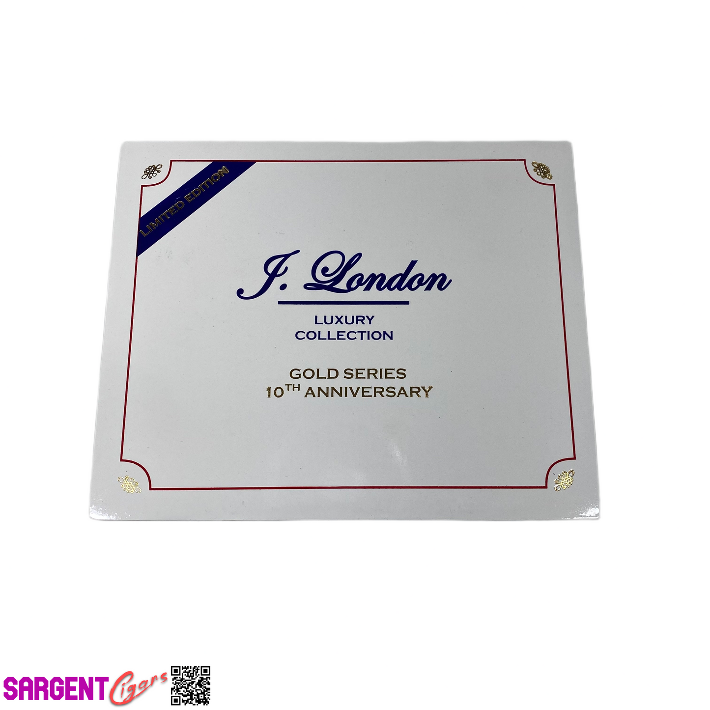 J London Luxury Collection 10th Corona Gorda Empty Wooden Cigar Box 8x6.5x1.5