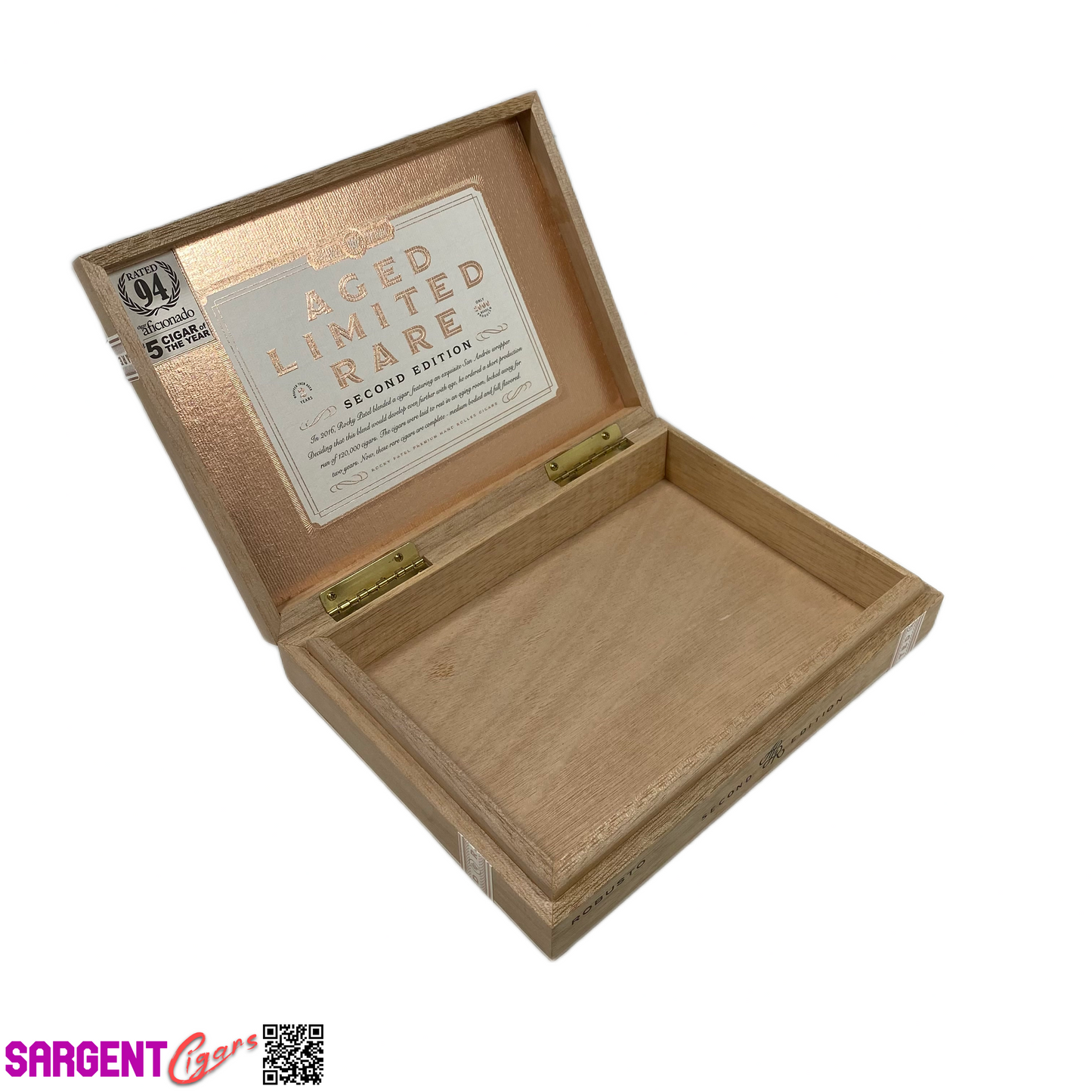 Rocky Patel Aged Limited Rare Robusto Empty Wooden Cigar Box 9.25x7x1.75
