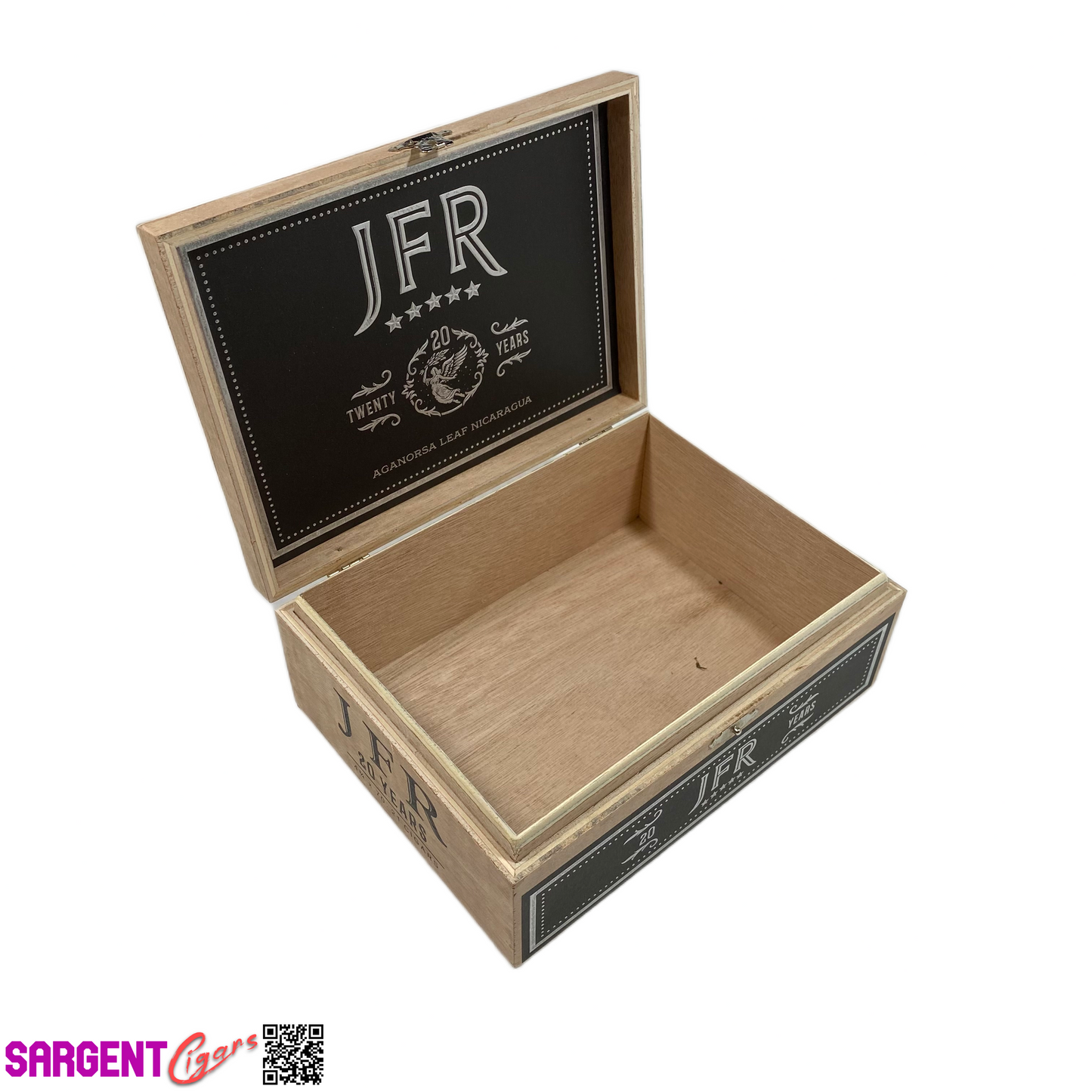 JFR 20th Empty Wooden Cigar Box 8x6x3