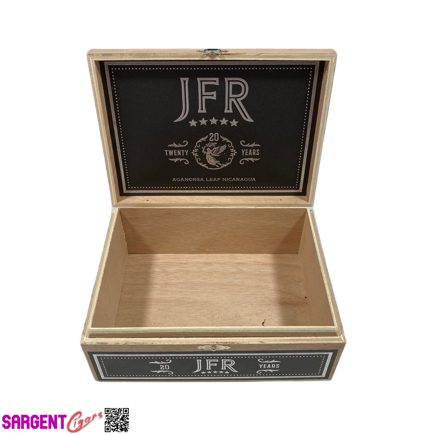 JFR 20th Empty Wooden Cigar Box 8x6x3