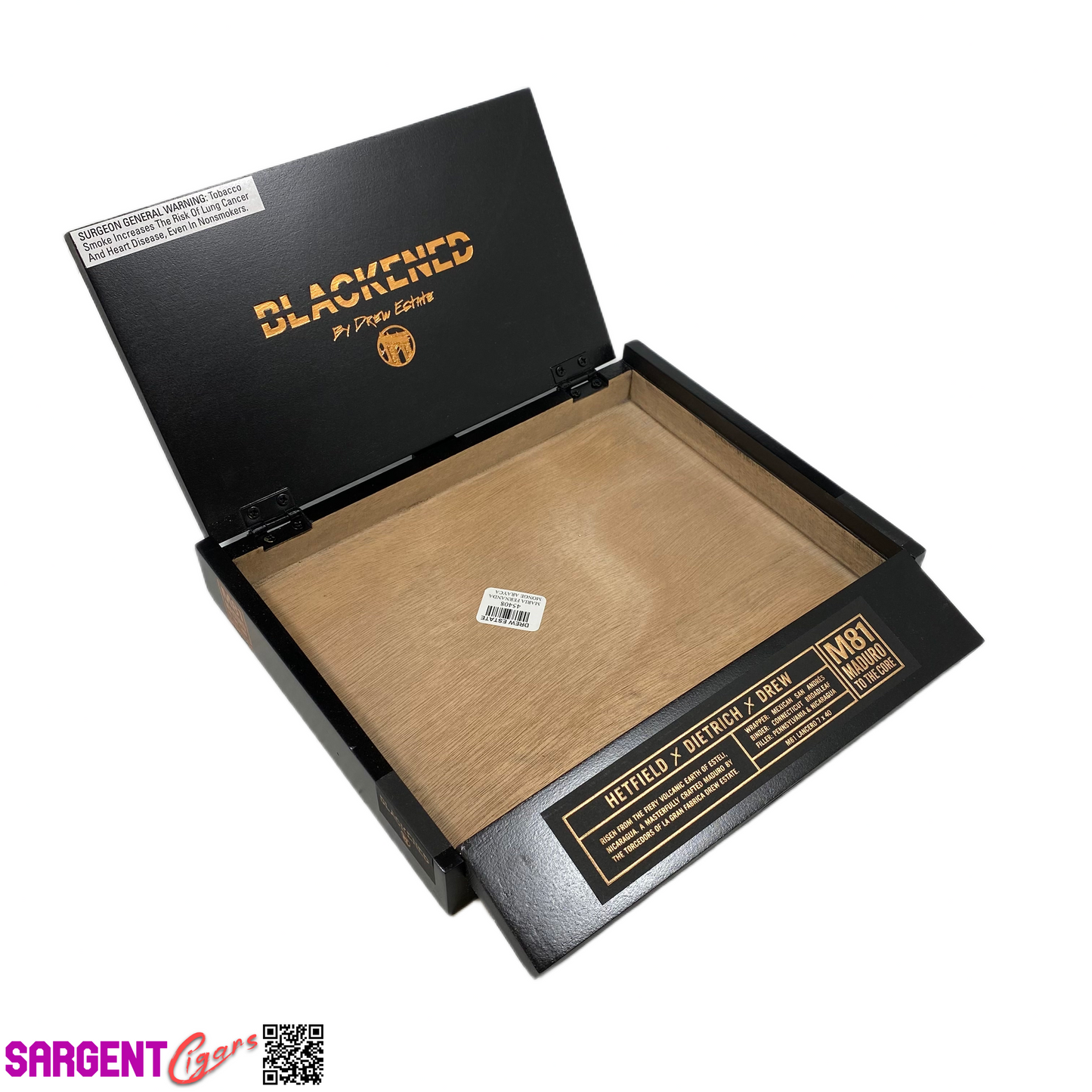 James Hetfield Metallica M81 Blackend Lancero Empty Wooden Cigar Box 10.5x8x1.5