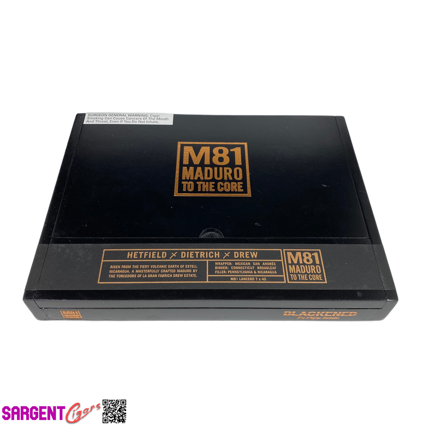James Hetfield Metallica M81 Blackend Lancero Empty Wooden Cigar Box 10.5x8x1.5