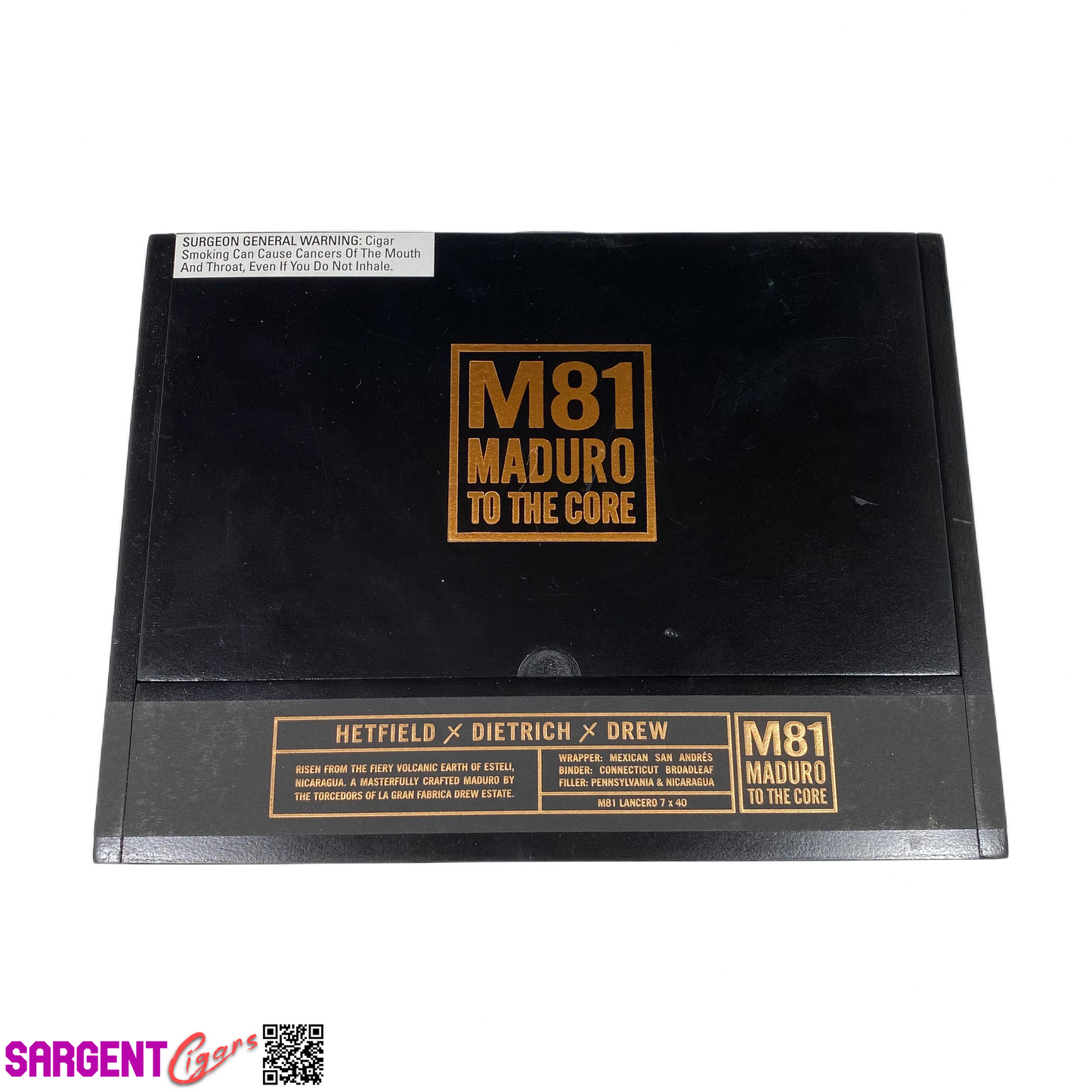 James Hetfield Metallica M81 Blackend Lancero Empty Wooden Cigar Box 10.5x8x1.5