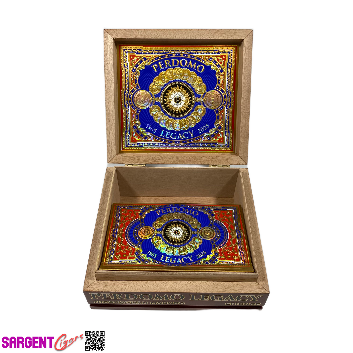 Perdomo Legacy Maduro Epicure Empty Wooden Cigar Box 8x7.5x3.25