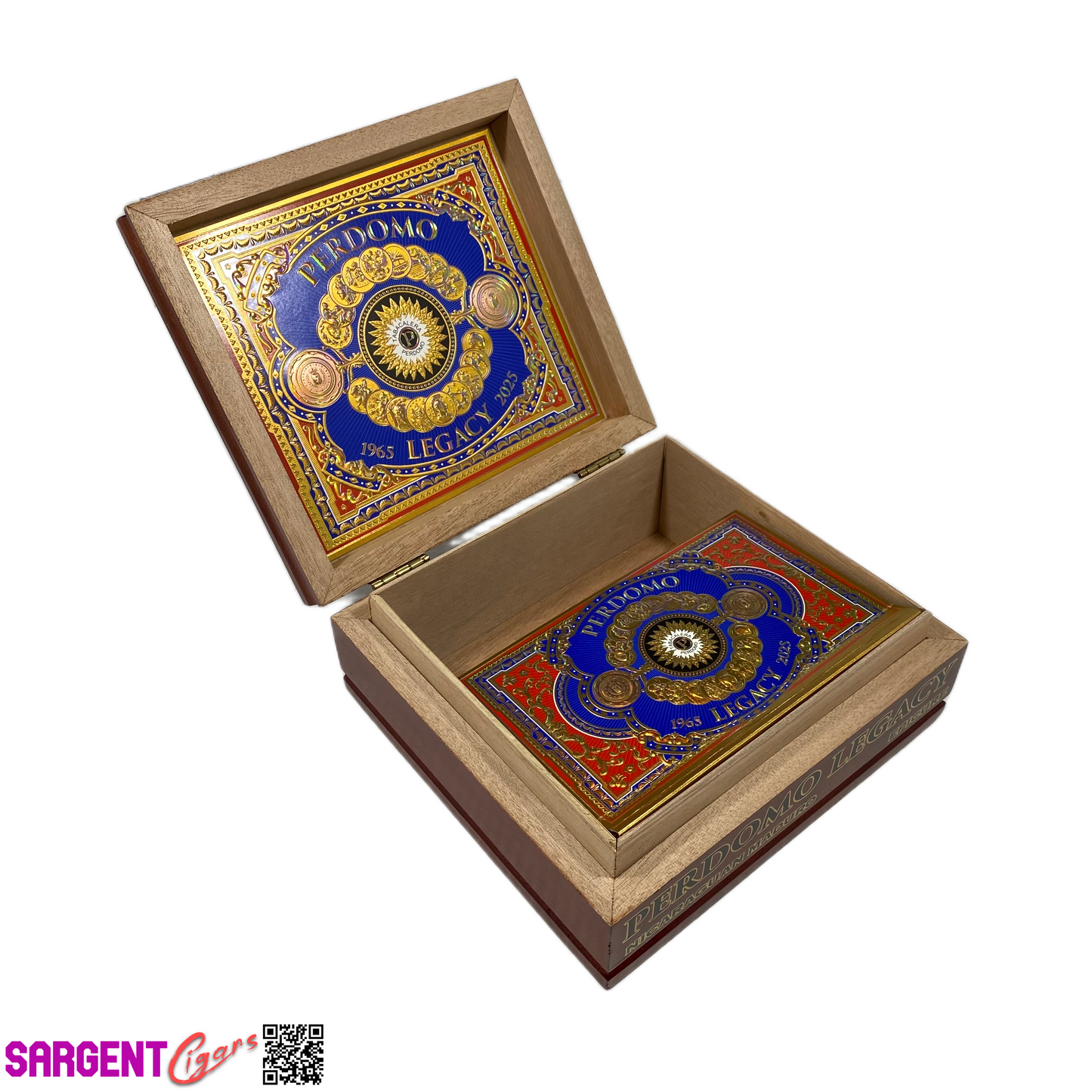 Perdomo Legacy Maduro Epicure Empty Wooden Cigar Box 8x7.5x3.25