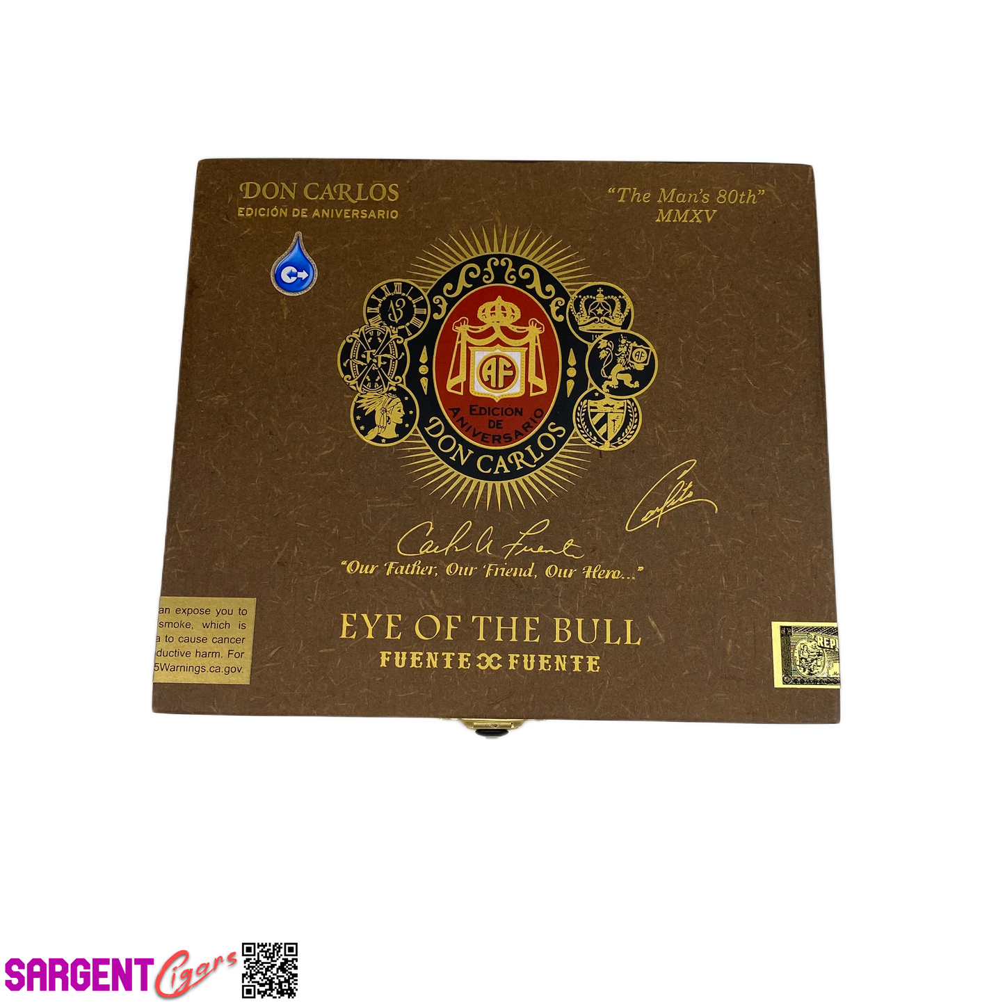 Arturo Fuente Eye of the Bull Empty Wooden Cigar Box 6x5.5x1.5
