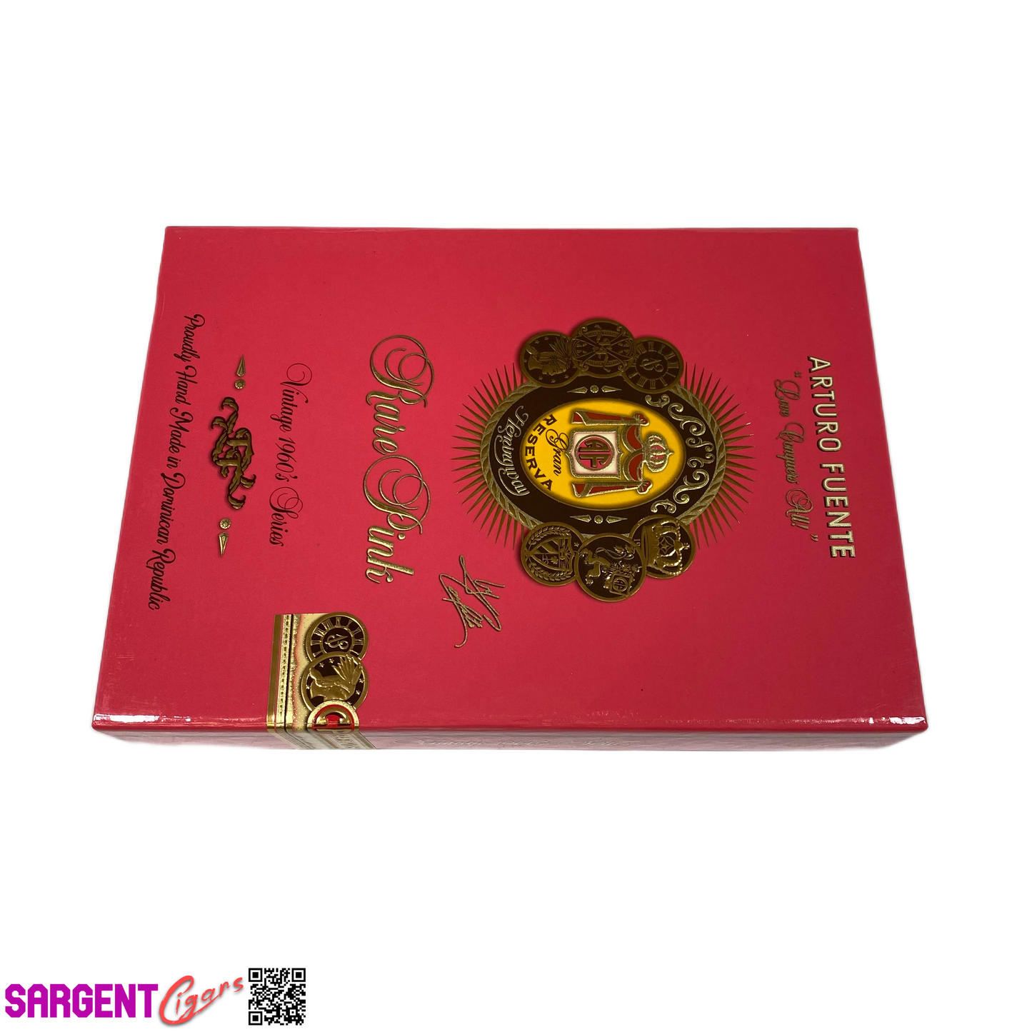 Arturo Fuente Rare Pink Work of Art Cardboard Cigar Box 5.5x7.5x1.25