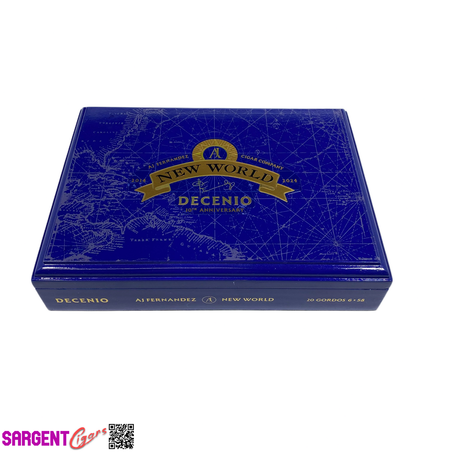 Aj Fernandez New World Decenio Gordo Empty Wooden Cigar Box 9.75x7.25x2