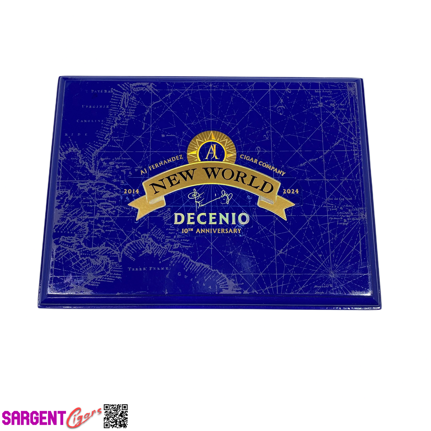 Aj Fernandez New World Decenio Gordo Empty Wooden Cigar Box 9.75x7.25x2