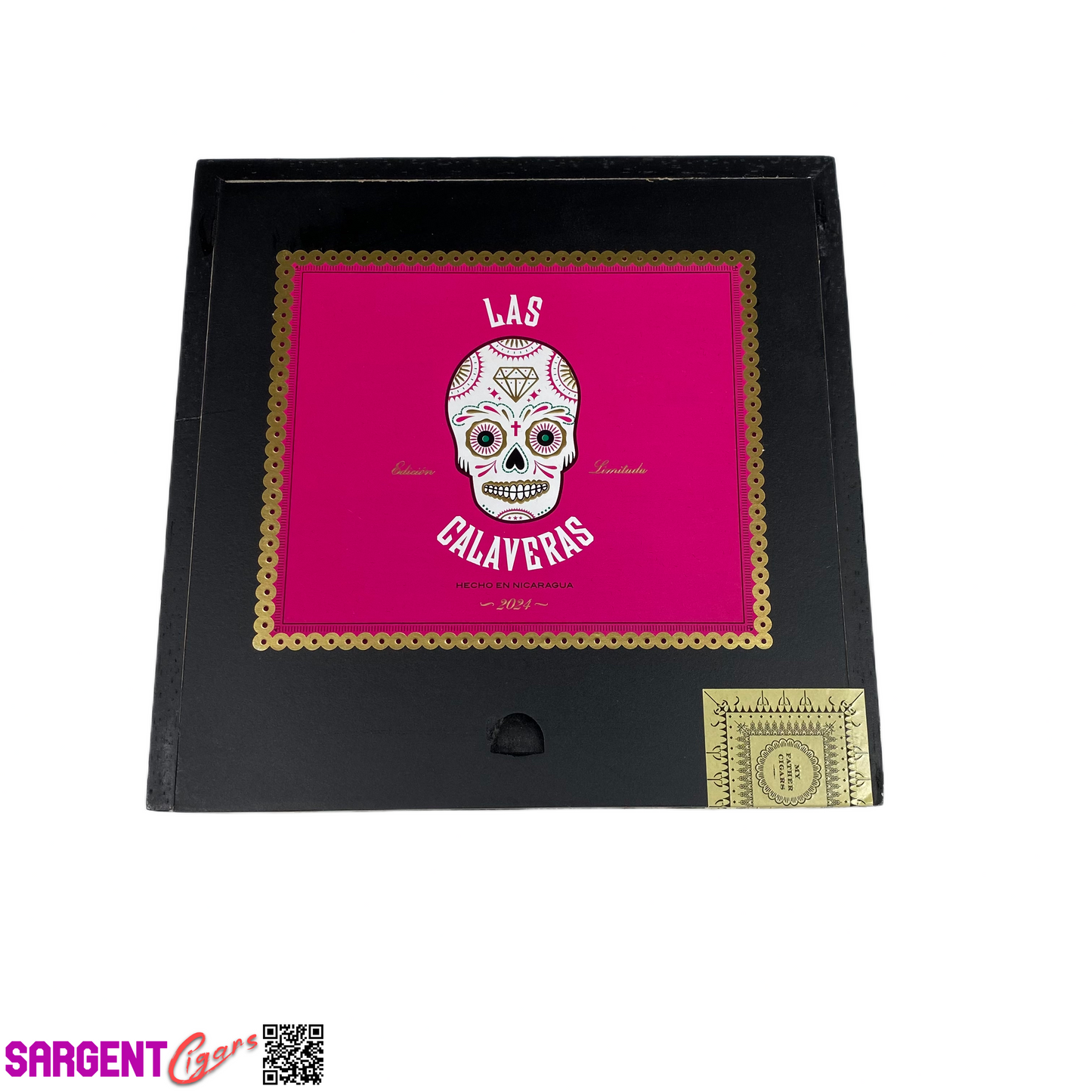 Las Calaveras 2024 LC48 Empty Wooden Cigar Box 6.75x6.75x2.75