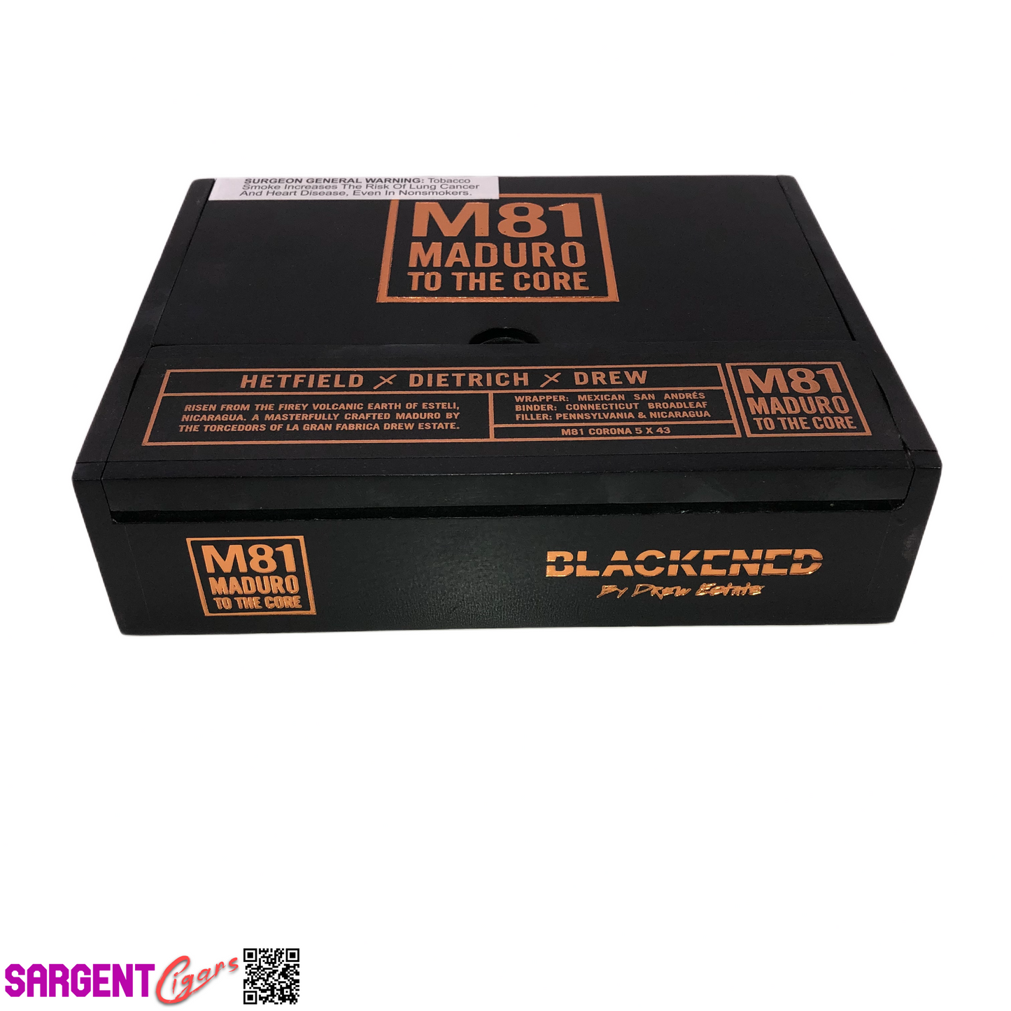 James Hetfield Metallica M81 Blackend Corona Empty Wooden Cigar Box 7.5x6x2