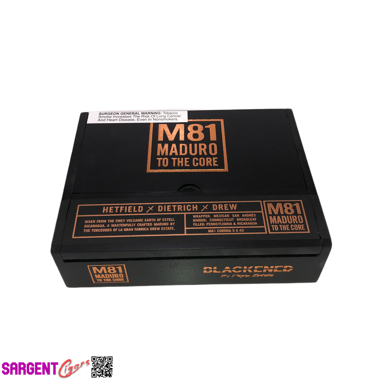James Hetfield Metallica M81 Blackend Corona Empty Wooden Cigar Box 7.5x6x2