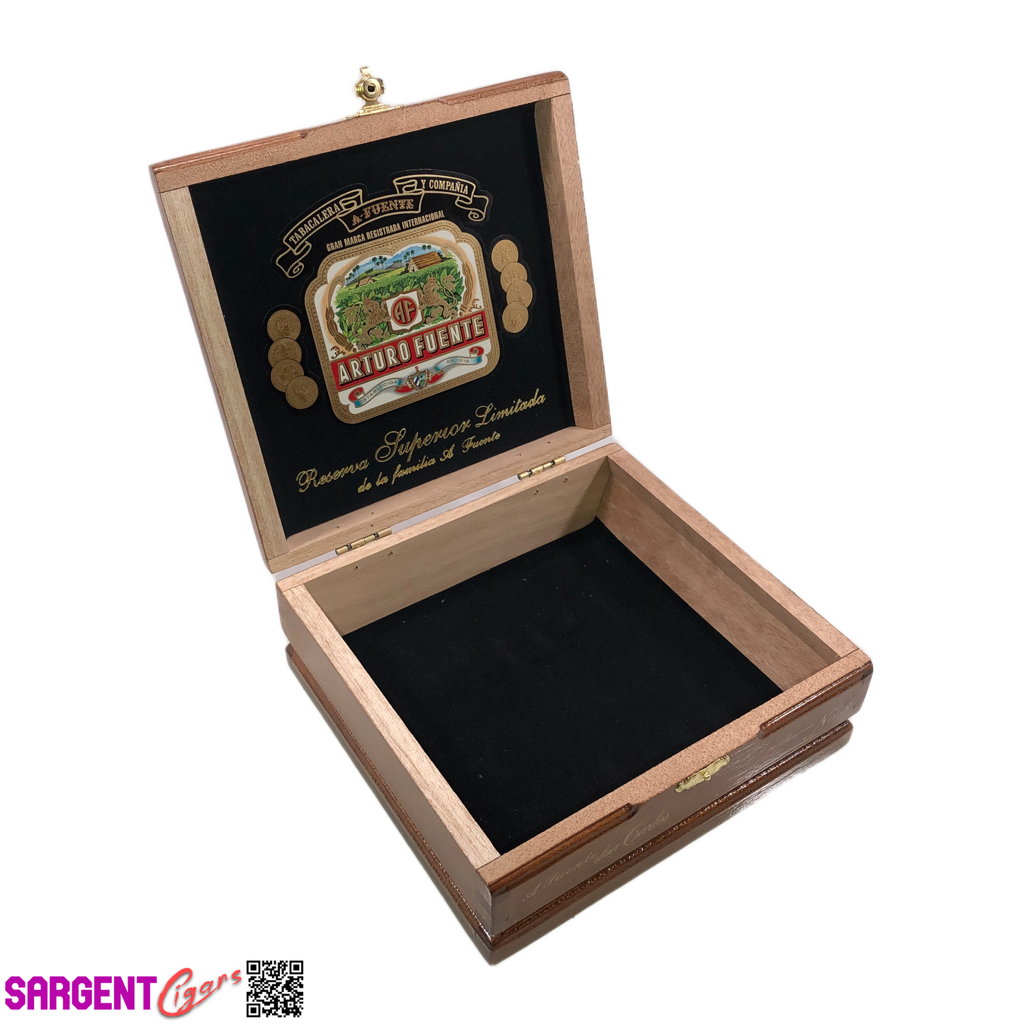 Arturo Fuente Don Carlos No4 Empty Wooden Cigar Box 6.75x5.75x2.75